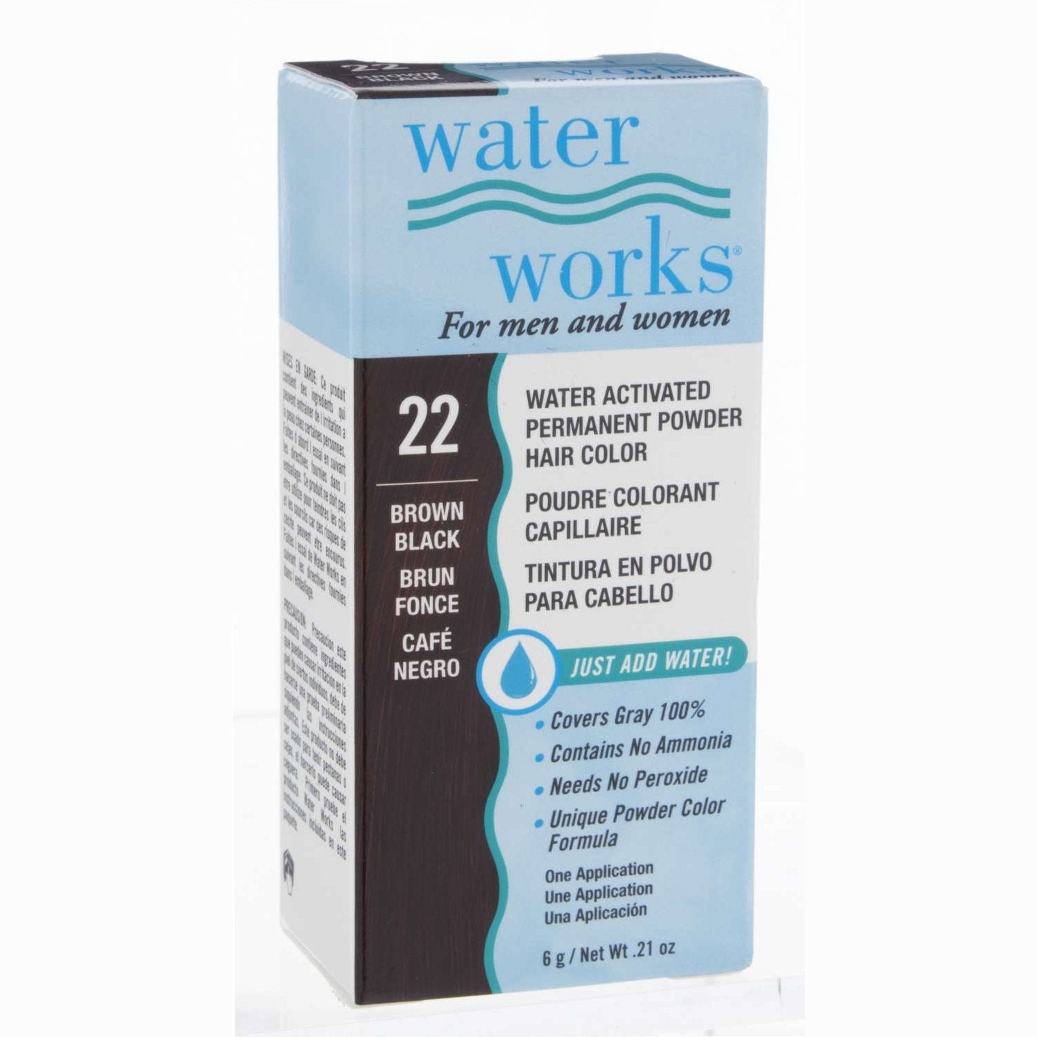 Waterworks Powder Hair Color 22 Brown Black 0.2 Oz Waterworks Powder Hair Color 22 Brown Black 0.2 Oz