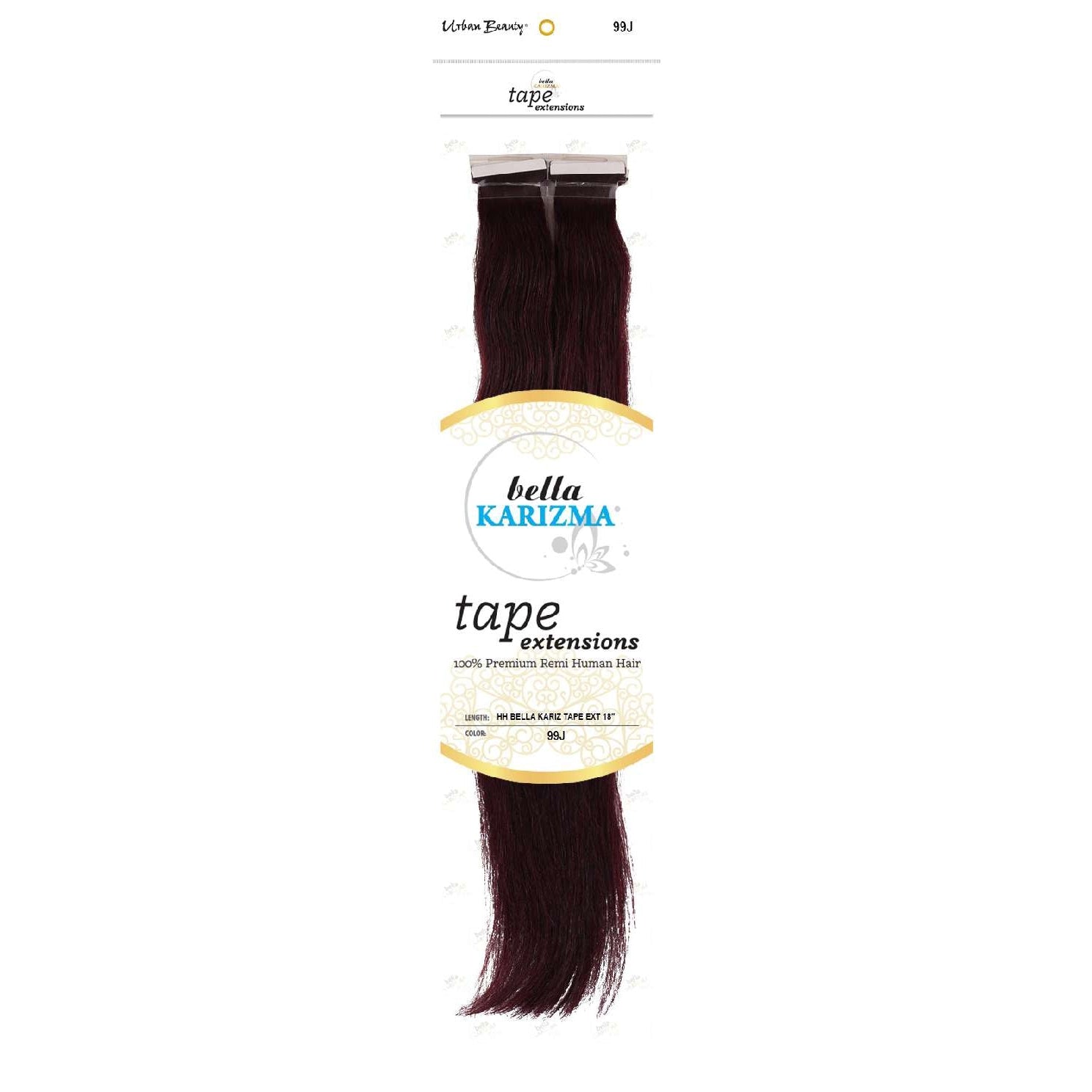 Human Hair Bella Karizma Tape Hair Extension 18 Inch 99J Human Hair Bella Karizma Tape Hair Extension 18 Inch 99J