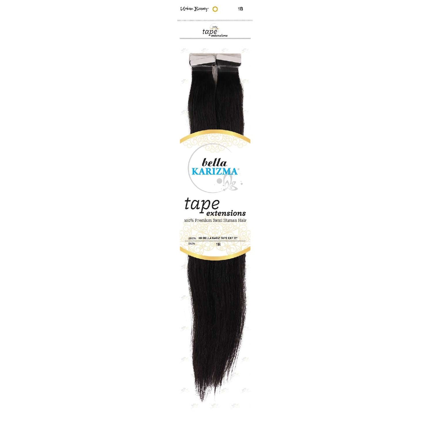 Human Hair Bella Karizma Tape Hair Extension 22 Inch 1B Human Hair Bella Karizma Tape Hair Extension 22 Inch 1B