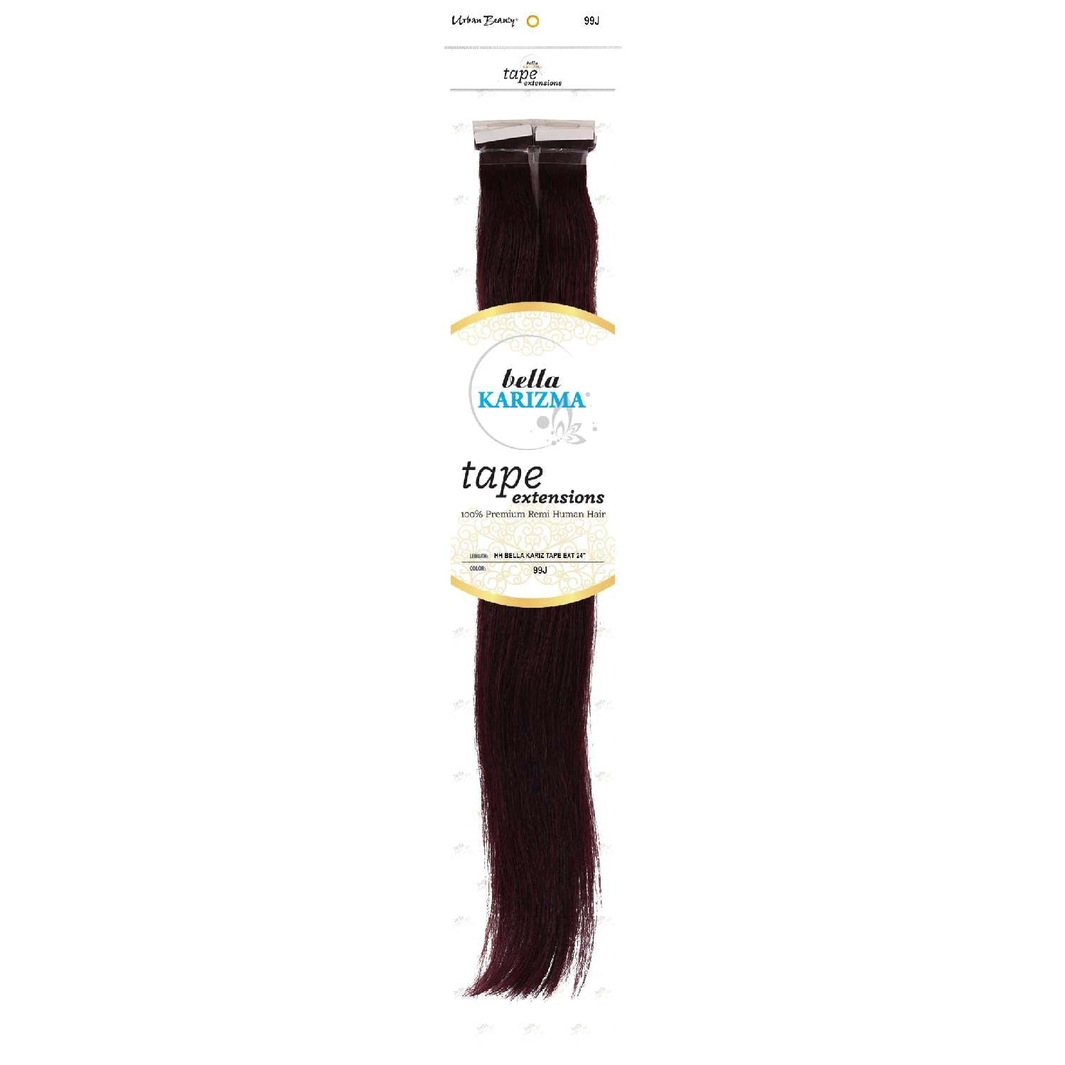 Human Hair Bella Karizma Tape Hair Extension 24 Inch 99J Human Hair Bella Karizma Tape Hair Extension 24 Inch 99J