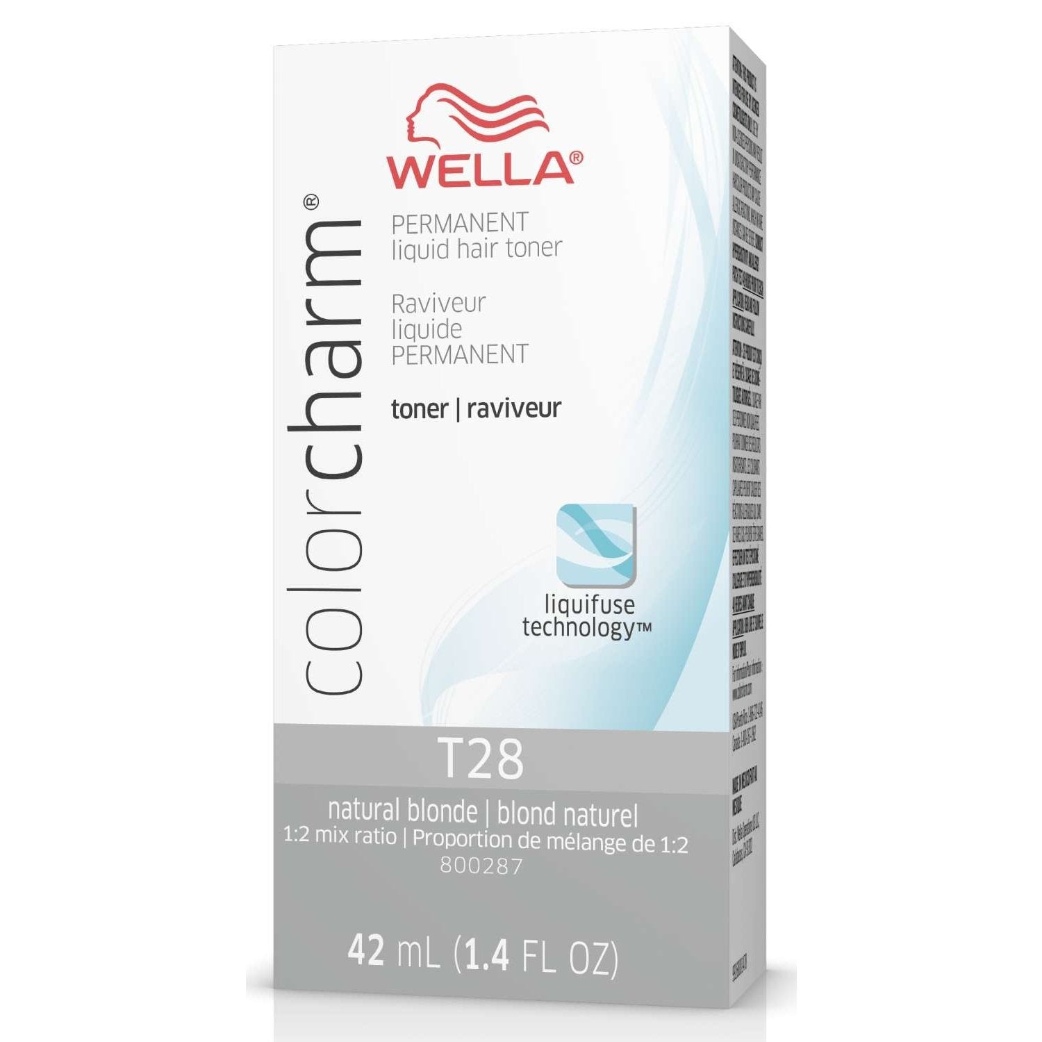 Wella Colorcharm Permanent Liquid Hair Toner T28 Natural Blonde 1.4 Fl Oz Wella Colorcharm Permanent Liquid Hair Toner T28 Natural Blonde 1.4 Fl Oz