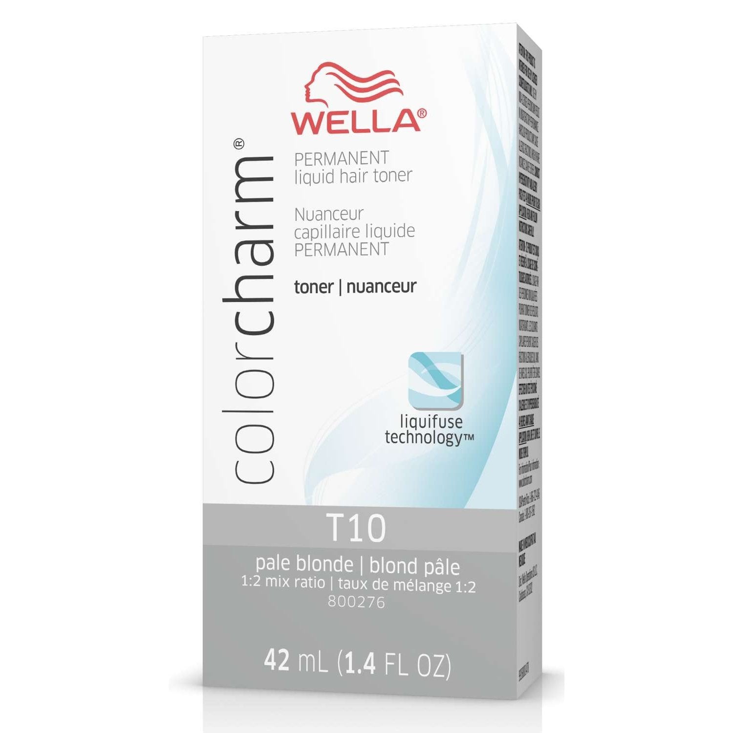 Wella Colorcharm Permanent Liquid Hair Toner T10 Pale Blonde 1.4 Fl Oz Wella Colorcharm Permanent Liquid Hair Toner T10 Pale Blonde 1.4 Fl Oz