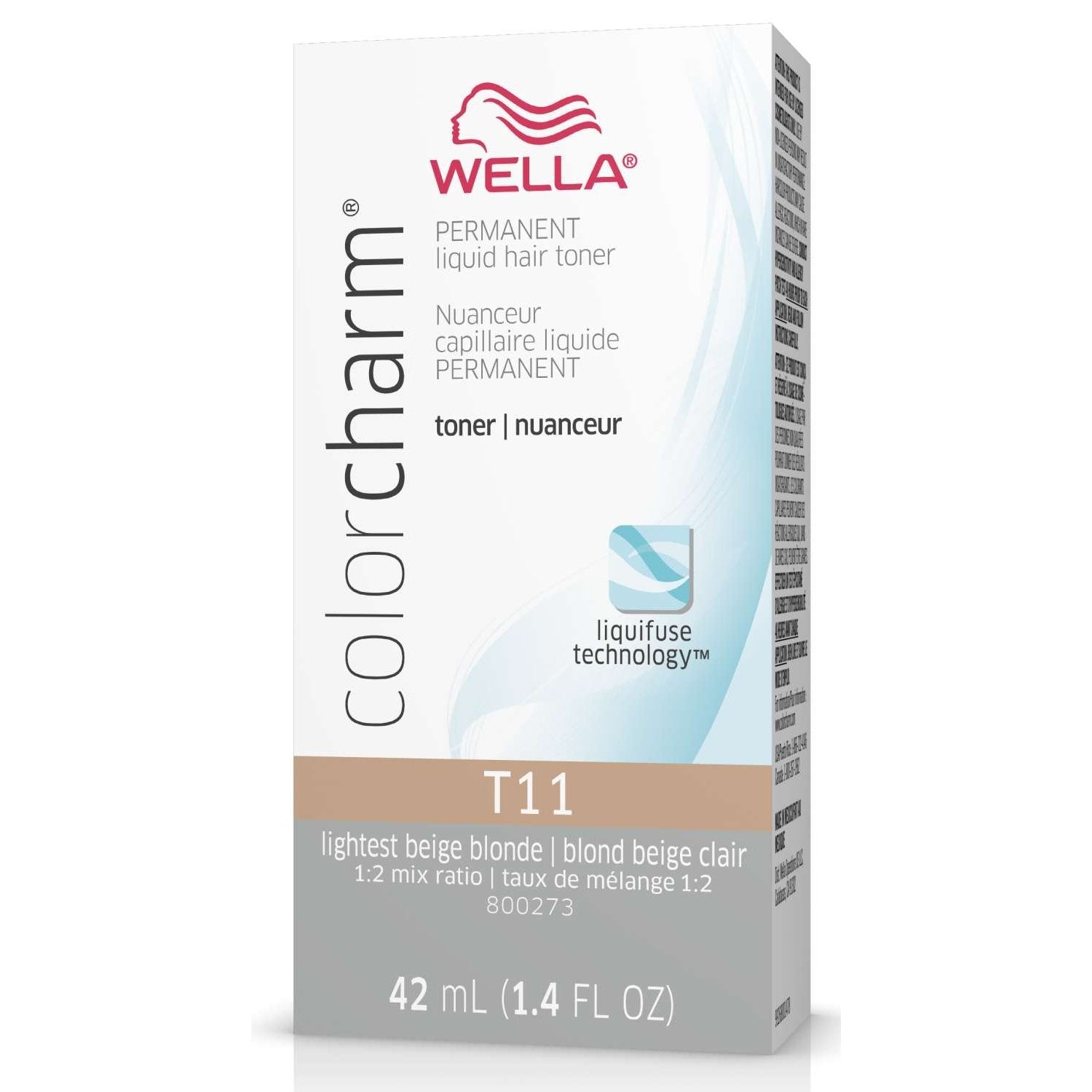 Wella Colorcharm Permanent Liquid Hair Toner T11 Royal Blonde 1.4 Fl Oz Wella Colorcharm Permanent Liquid Hair Toner T11 Royal Blonde 1.4 Fl Oz