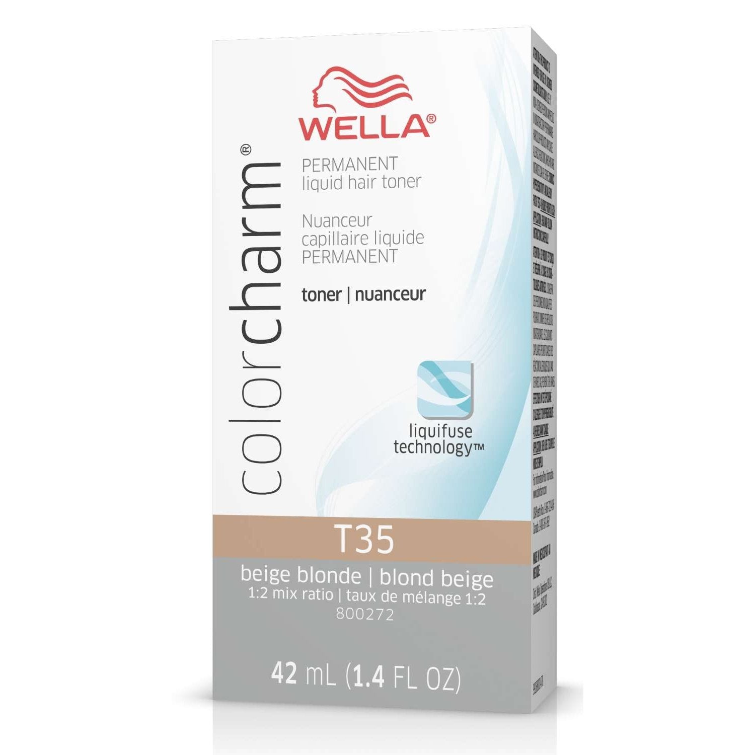 Wella Colorcharm Permanent Liquid Hair Toner T35 Beige Blonde 1.4 Fl Oz Wella Colorcharm Permanent Liquid Hair Toner T35 Beige Blonde 1.4 Fl Oz