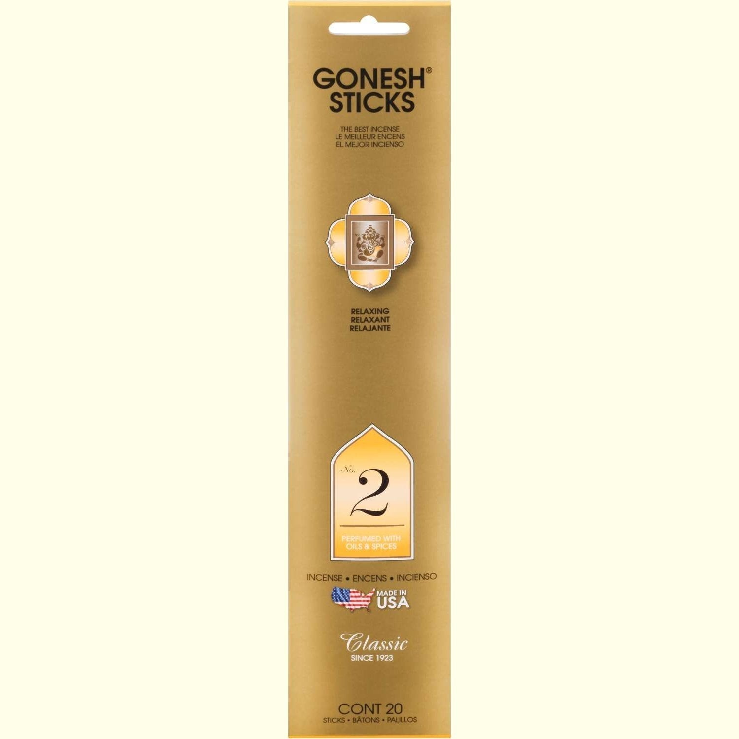 Gonesh Stick Classic 2 Oils Spices 20 Piece Gonesh Stick Classic 2 Oils Spices 20 Piece