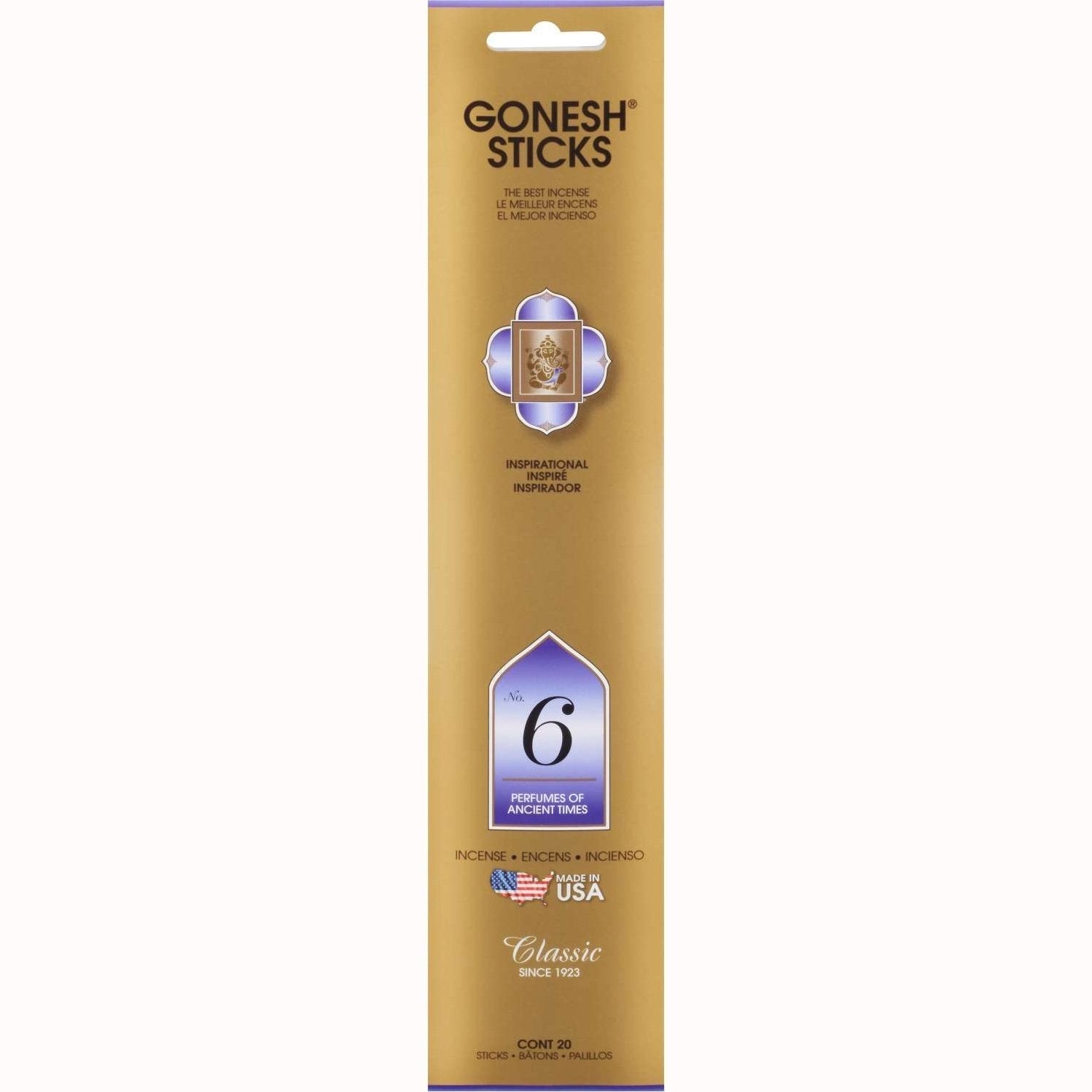 Gonesh Stick Classic 6 Ancient Times 20 Piece Gonesh Stick Classic 6 Ancient Times 20 Piece