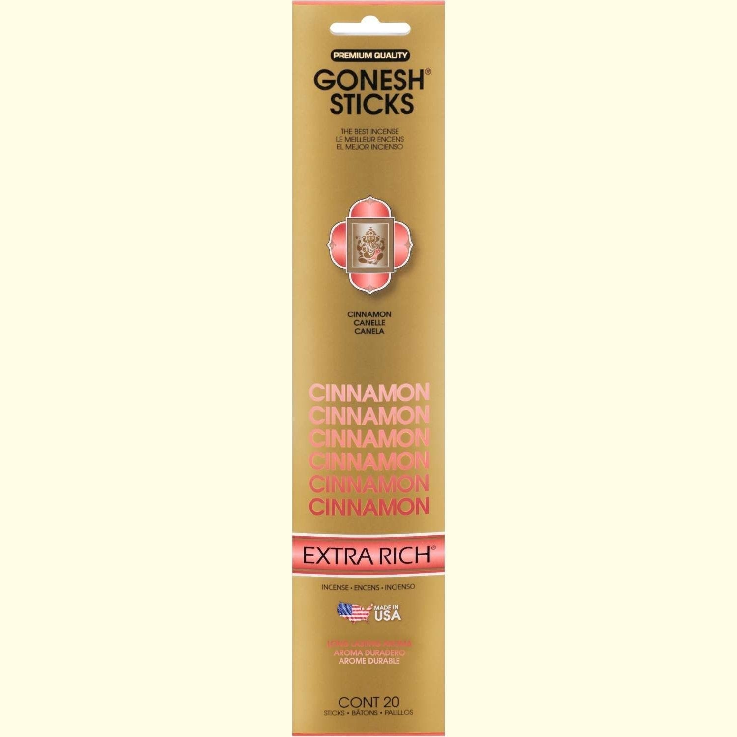 Gonesh Stick Extra Rich Cinnamon 20 Piece Gonesh Stick Extra Rich Cinnamon 20 Piece