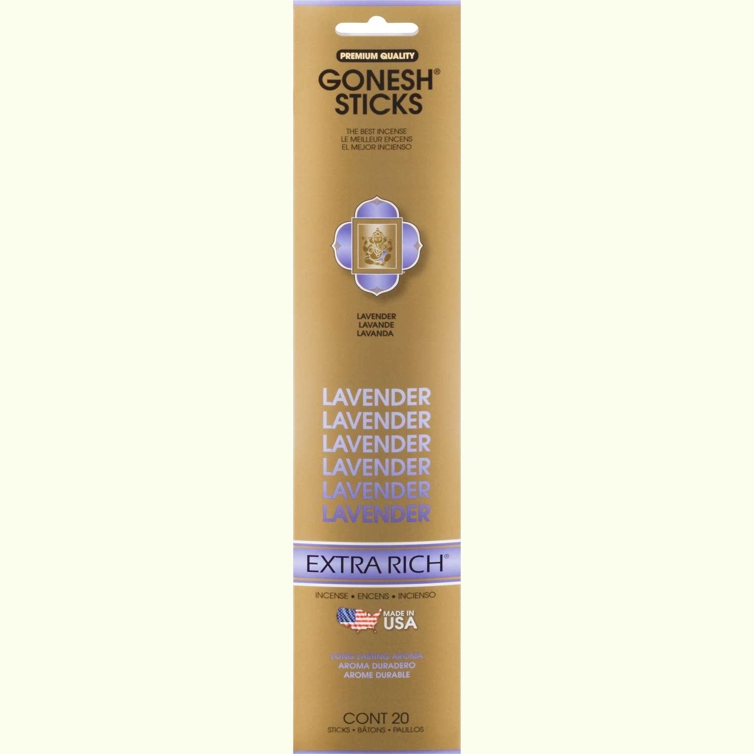 Gonesh Stick Extra Rich Lavender 20 Piece Gonesh Stick Extra Rich Lavender 20 Piece