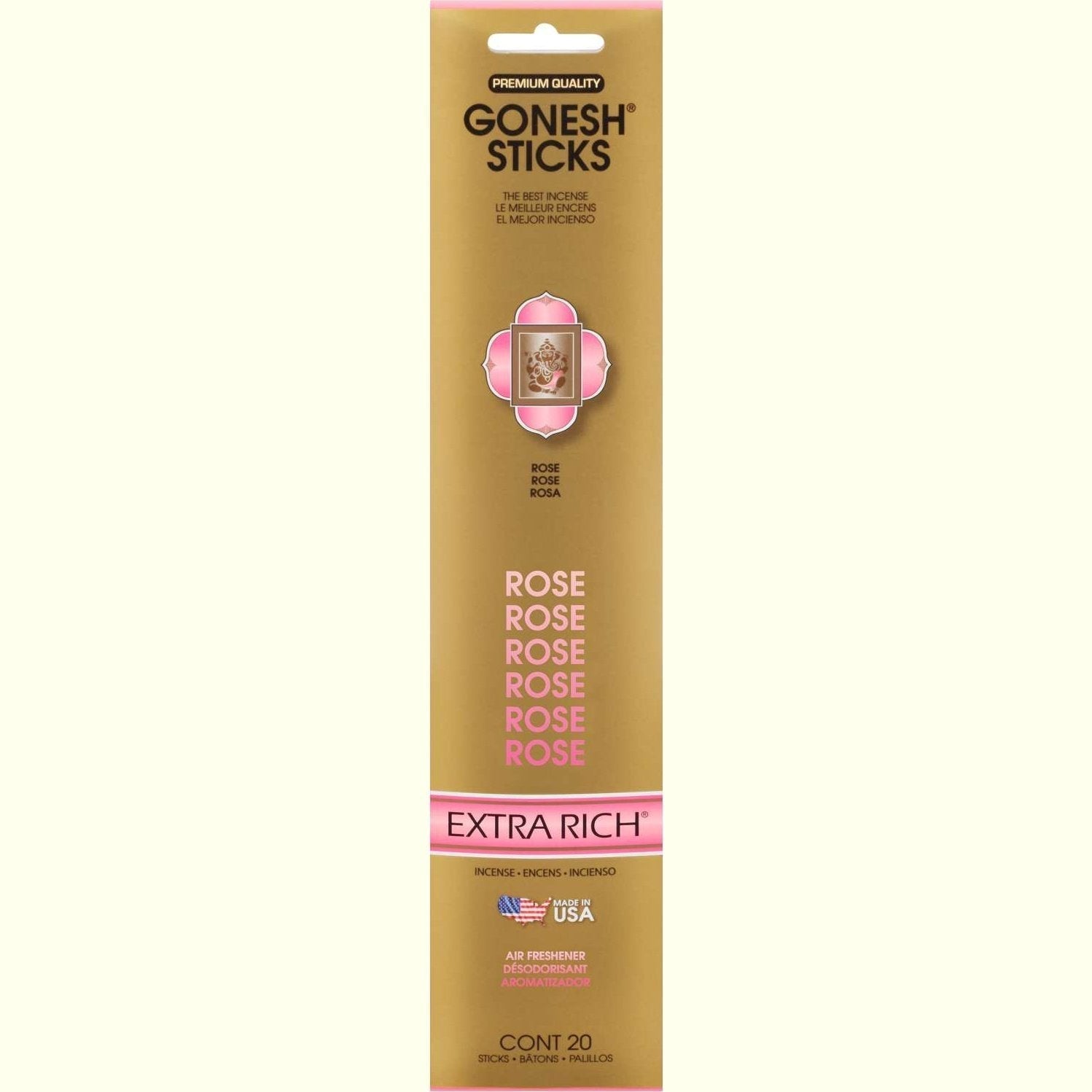 Gonesh Stick Extra Rich Rose 20 Piece Gonesh Stick Extra Rich Rose 20 Piece