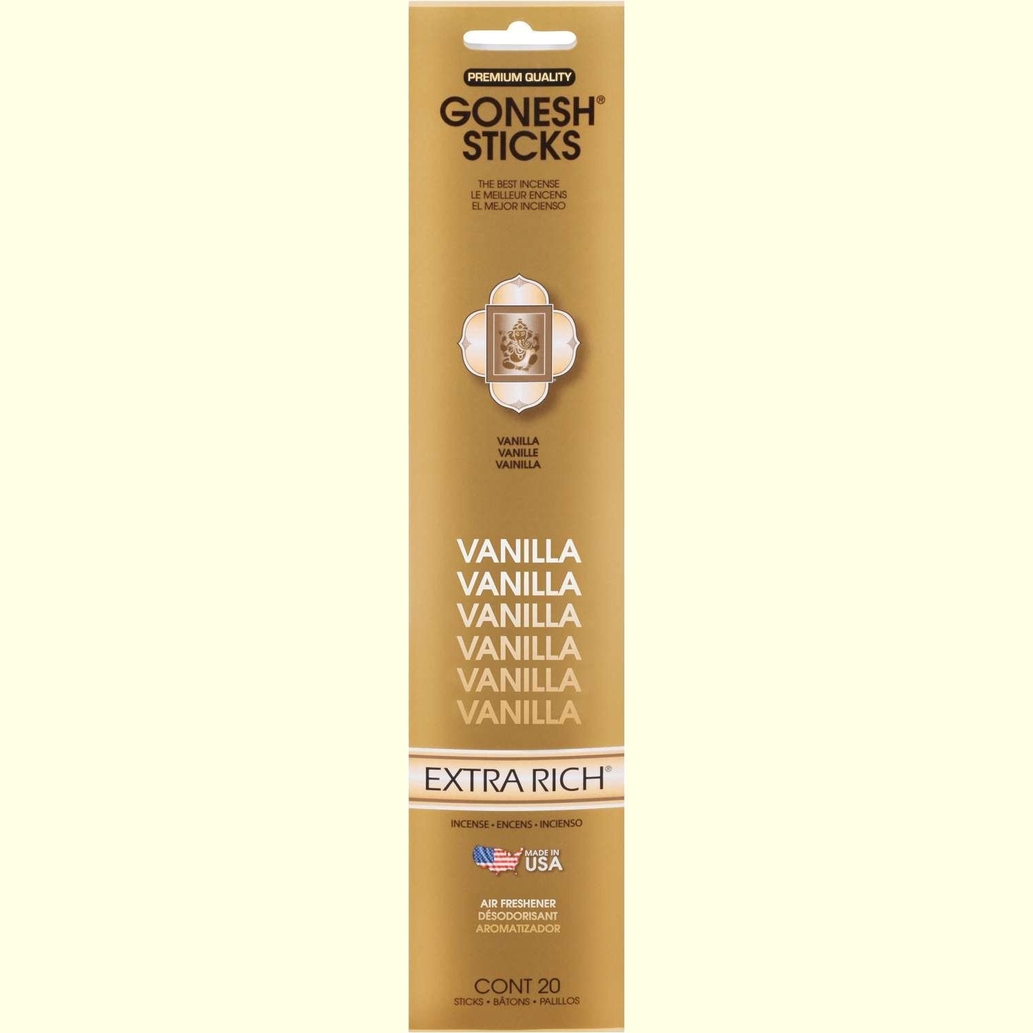 Gonesh Stick Extra Rich Vanilla 20 Piece Gonesh Stick Extra Rich Vanilla 20 Piece