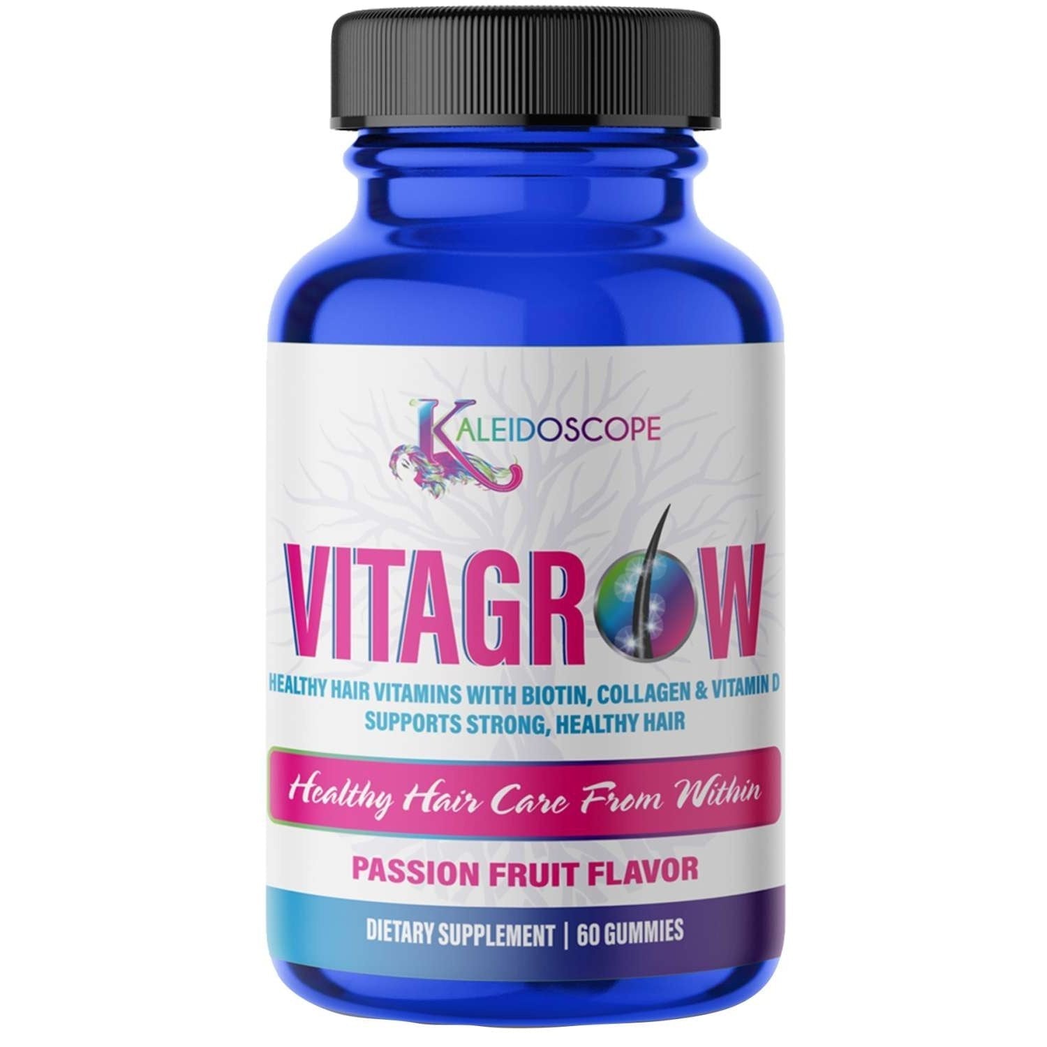 Kaleidoscope Vitagrow Healthy Hair Vitamins With Biotin 60 Count Kaleidoscope Vitagrow Healthy Hair Vitamins With Biotin 60 Count