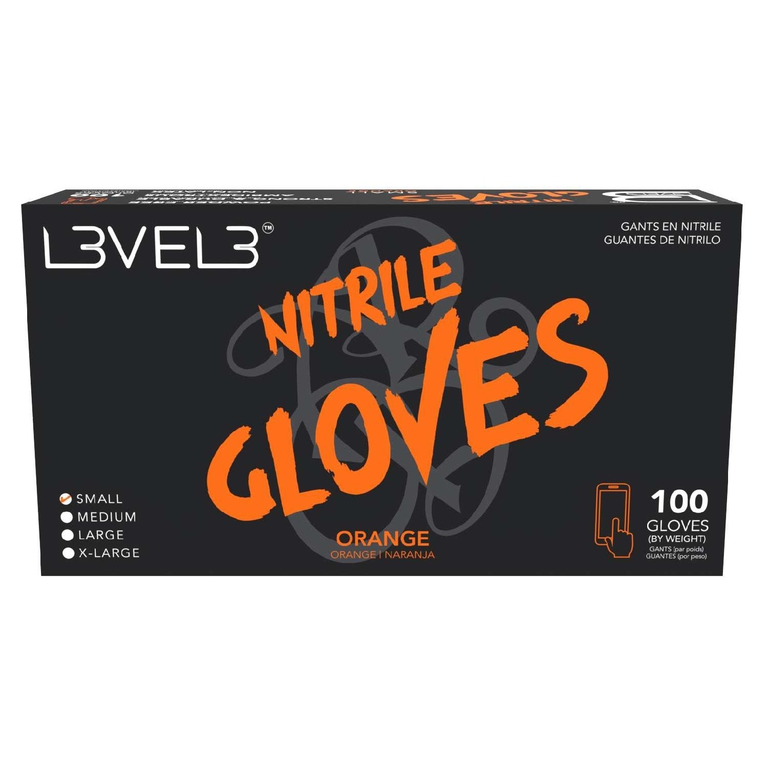 L3Vel3 Nitrile Gloves Orange Small 100 Piece L3Vel3 Nitrile Gloves Orange Small 100 Piece