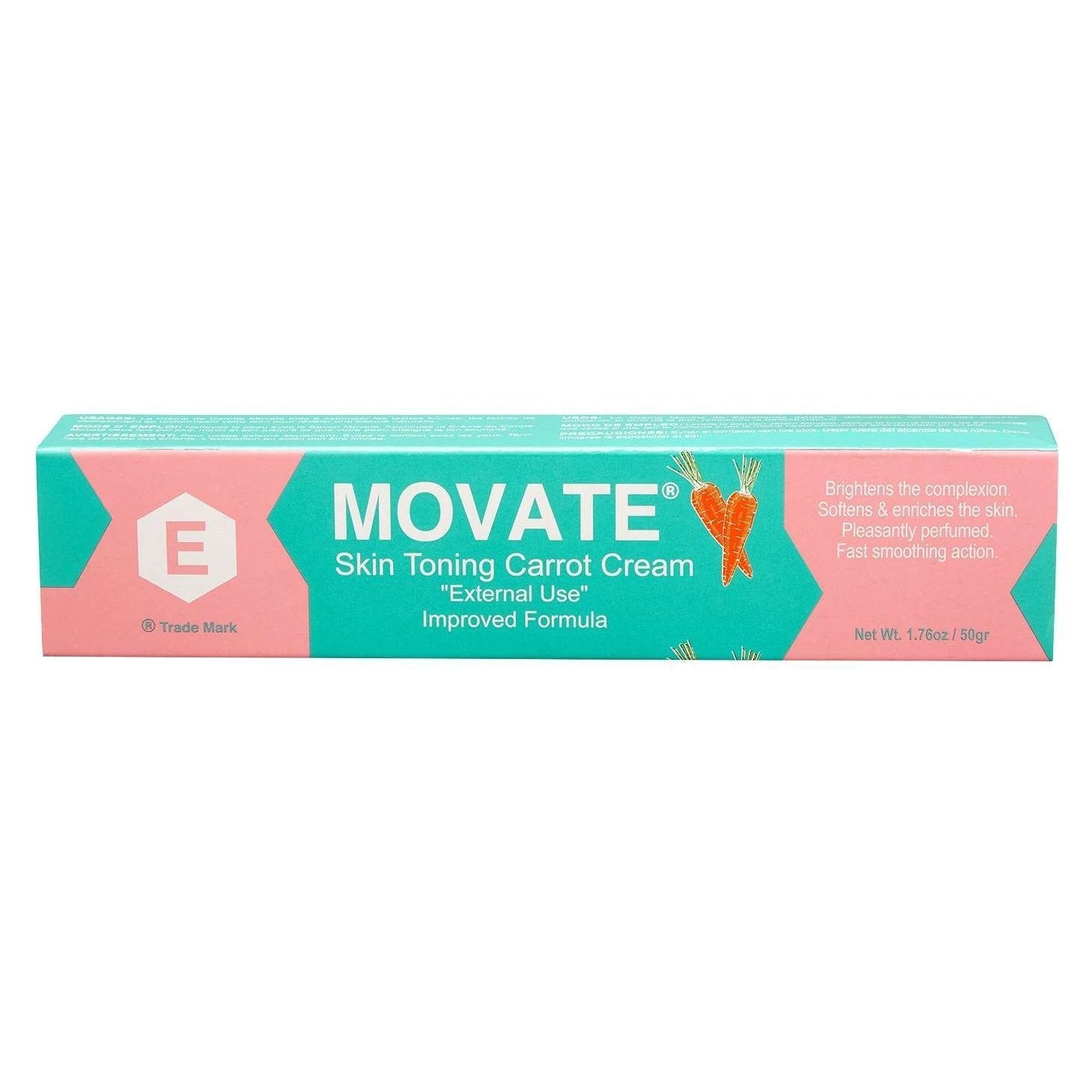 Movate Skin Tone Cream Antiseptic Carrot 1.76 Oz Movate Skin Tone Cream Antiseptic Carrot 1.76 Oz