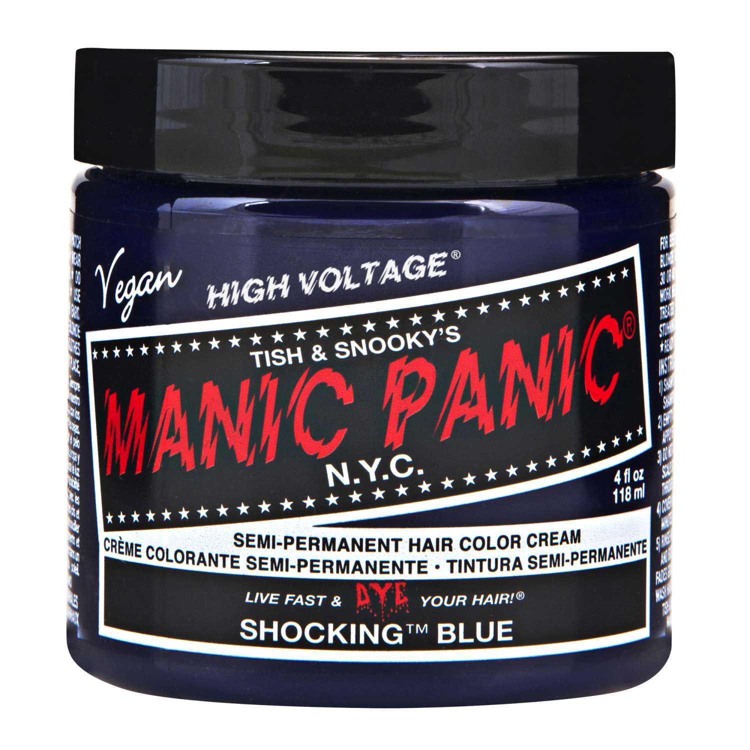Manic Panic Semi Permanent Cream Hair Color - Shocking Blue 4 Oz Manic Panic Semi Permanent Cream Hair Color - Shocking Blue 4 Oz