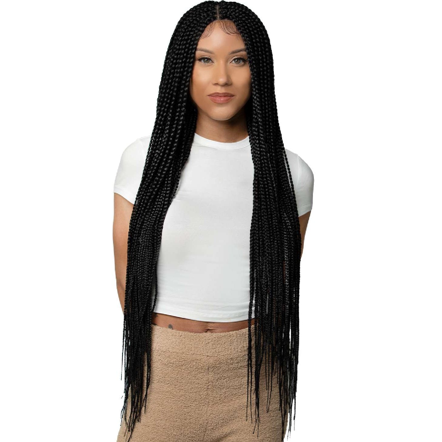 Queen B Lace Wig Qlw309 Box Braid-#1 Queen B Lace Wig Qlw309 Box Braid-#1