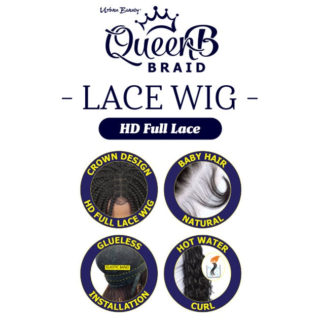 Queen B Lace Wig Qlw313 Box Braid 26Inch-#1B Queen B Lace Wig Qlw313 Box Braid 26Inch-#1B