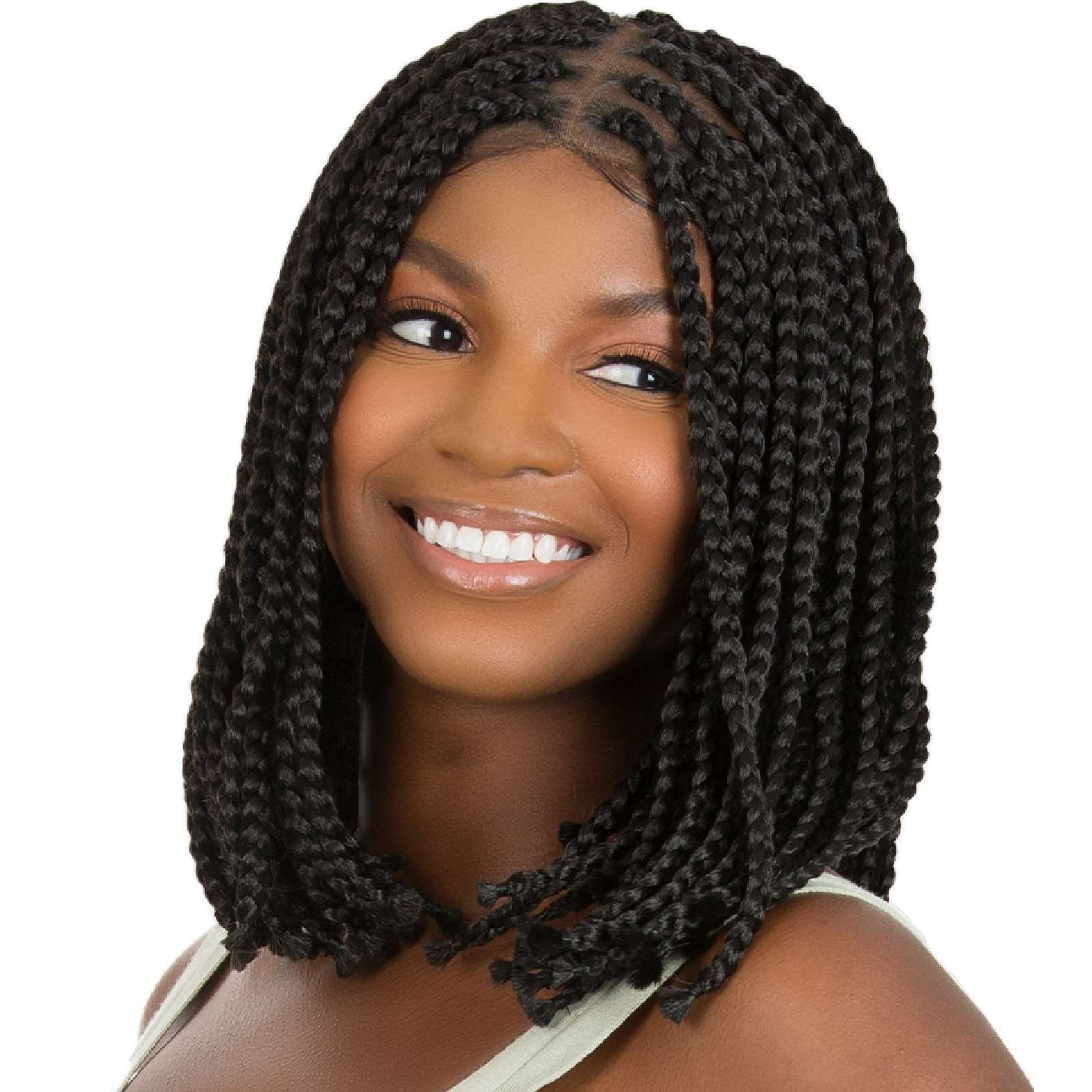 Queen B Lace Wig Qlw319 Box Braid Bob 12Inch-#1 Queen B Lace Wig Qlw319 Box Braid Bob 12Inch-#1