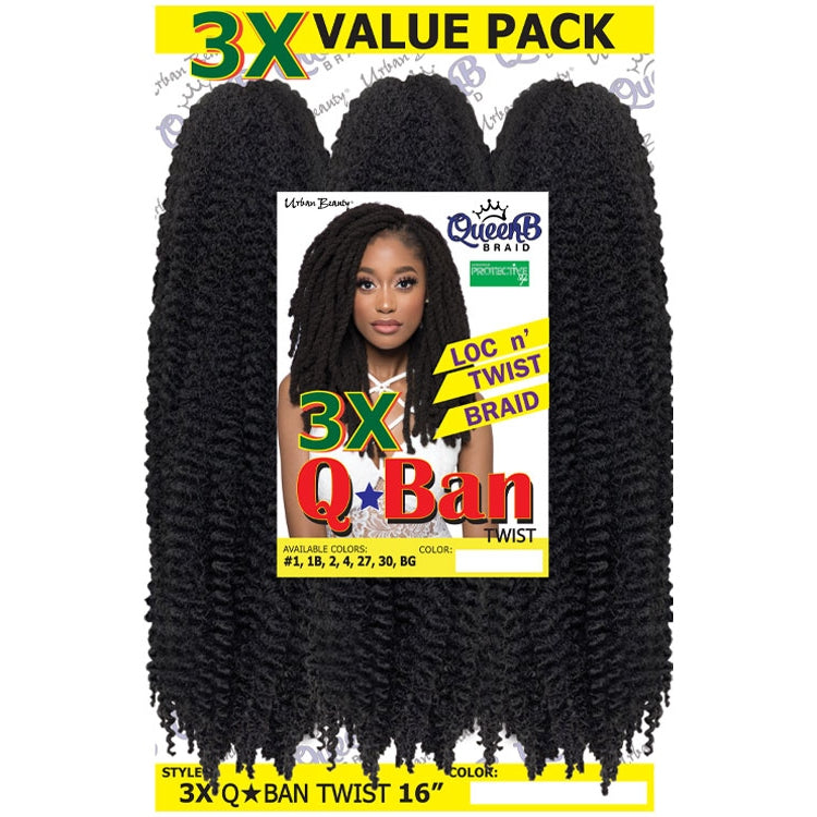 Synthetic Queen B 3X Q-Ban Twist Color #1B Synthetic Queen B 3X Q-Ban Twist Color #1B
