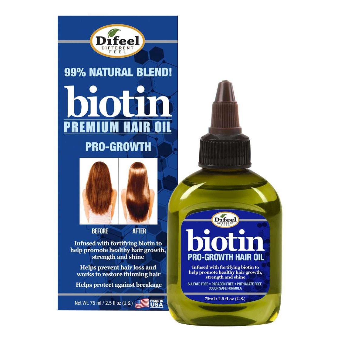 Difeel Premium 99 All Natural Hair Oil Biotin 6Pk 2.5 Oz Difeel Premium 99 All Natural Hair Oil Biotin 6Pk 2.5 Oz