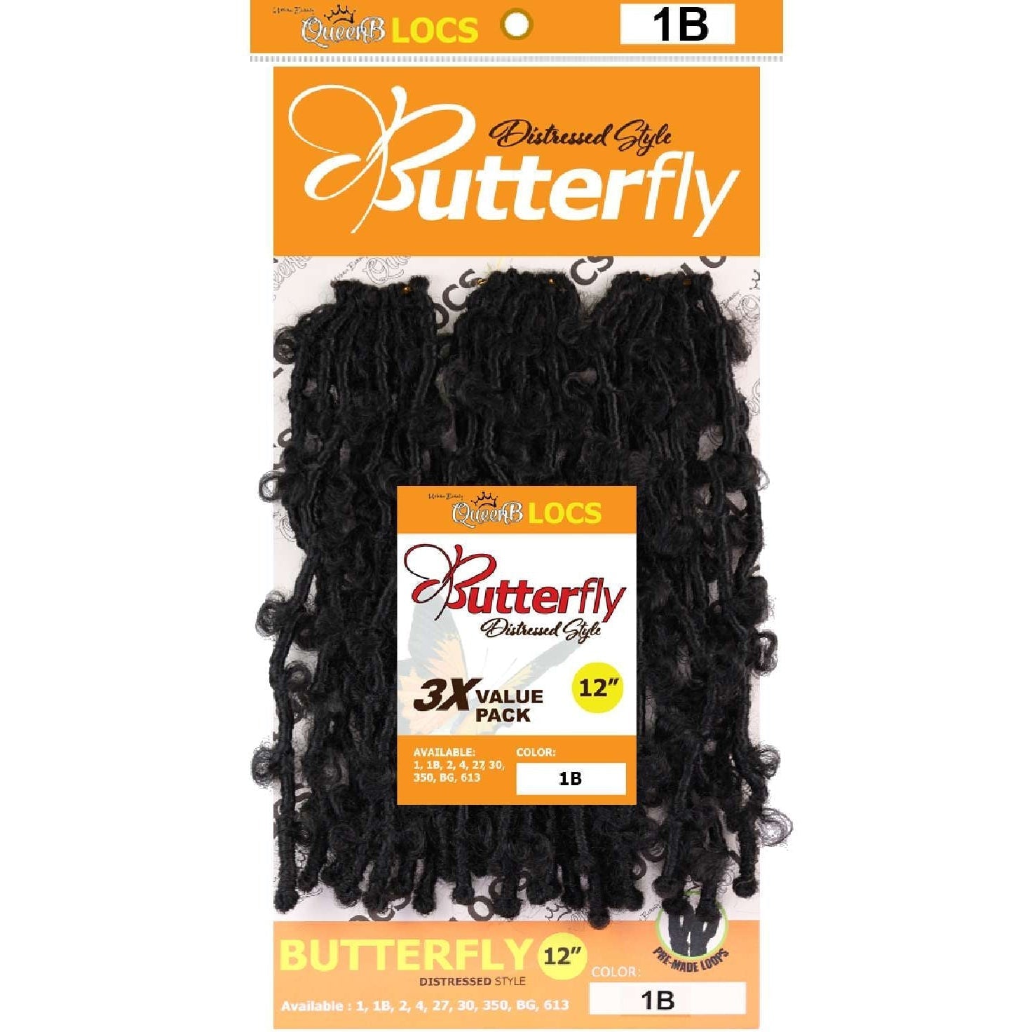 Synthetic Queen B 3X Butterfly Lcos 12Inch Color 1B Synthetic Queen B 3X Butterfly Lcos 12Inch Color 1B