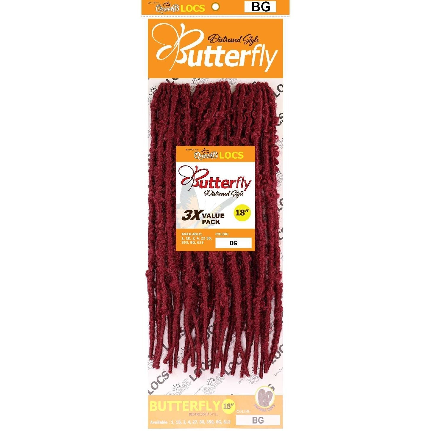 Synthetic Queen B 3X Butterfly Lcos 18Inch Color Burgundy Synthetic Queen B 3X Butterfly Lcos 18Inch Color Burgundy