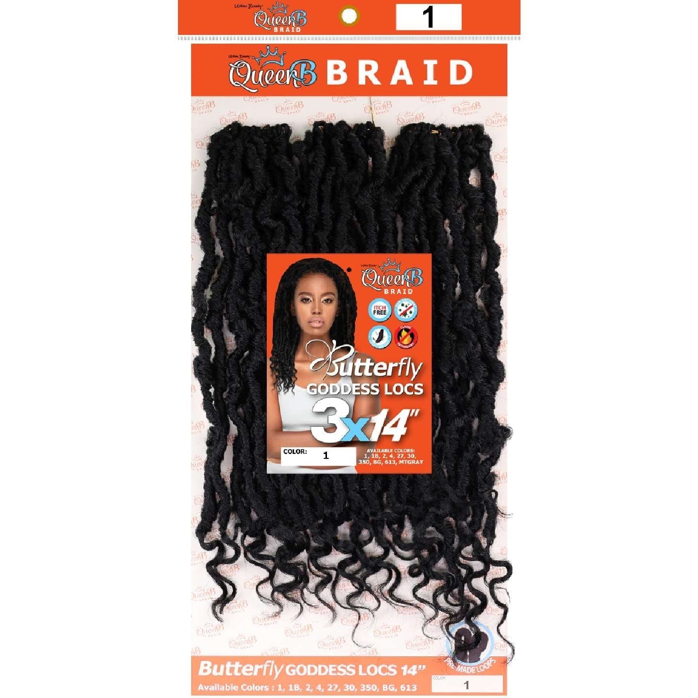 Urban Beauty Queen B Braid Synthetic Butterfly Goddess Locs 3X Value Pack 14 Inch Color 1 Urban Beauty Queen B Braid Synthetic Butterfly Goddess Locs 3X Value Pack 14 Inch Color 1