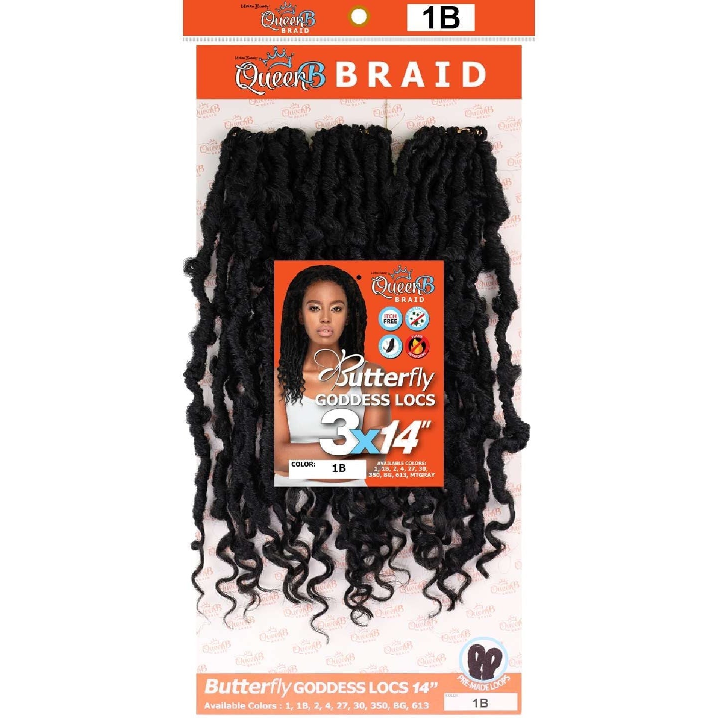 Urban Beauty Queen B Braid Synthetic Butterfly Goddess Locs 3X Value Pack 14 Inch Color 1B Urban Beauty Queen B Braid Synthetic Butterfly Goddess Locs 3X Value Pack 14 Inch Color 1B