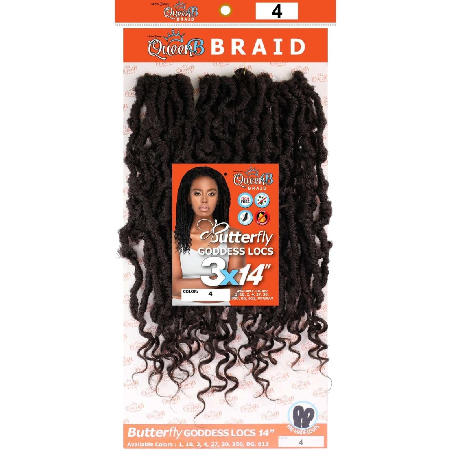 Urban Beauty Queen B Braid Synthetic Butterfly Goddess Locs 3X Value Pack 14 Inch Color 4 Urban Beauty Queen B Braid Synthetic Butterfly Goddess Locs 3X Value Pack 14 Inch Color 4
