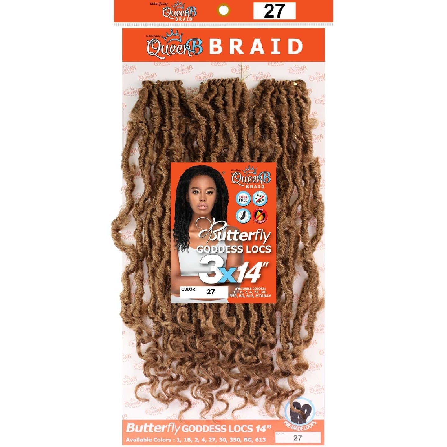 Urban Beauty Queen B Braid Synthetic Butterfly Goddess Locs 3X Value Pack 14 Inch Color 27 Urban Beauty Queen B Braid Synthetic Butterfly Goddess Locs 3X Value Pack 14 Inch Color 27