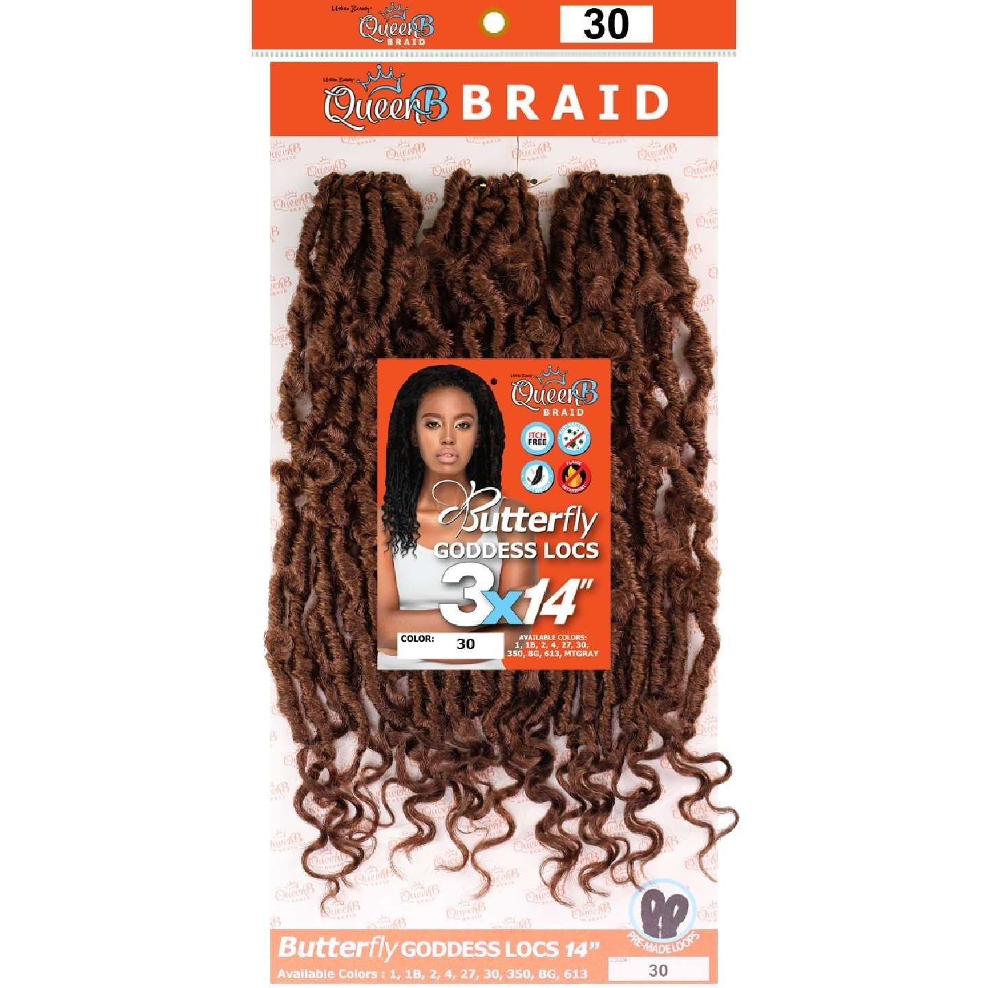 Urban Beauty Queen B Braid Synthetic Butterfly Goddess Locs 3X Value Pack 14 Inch Color 30 Urban Beauty Queen B Braid Synthetic Butterfly Goddess Locs 3X Value Pack 14 Inch Color 30