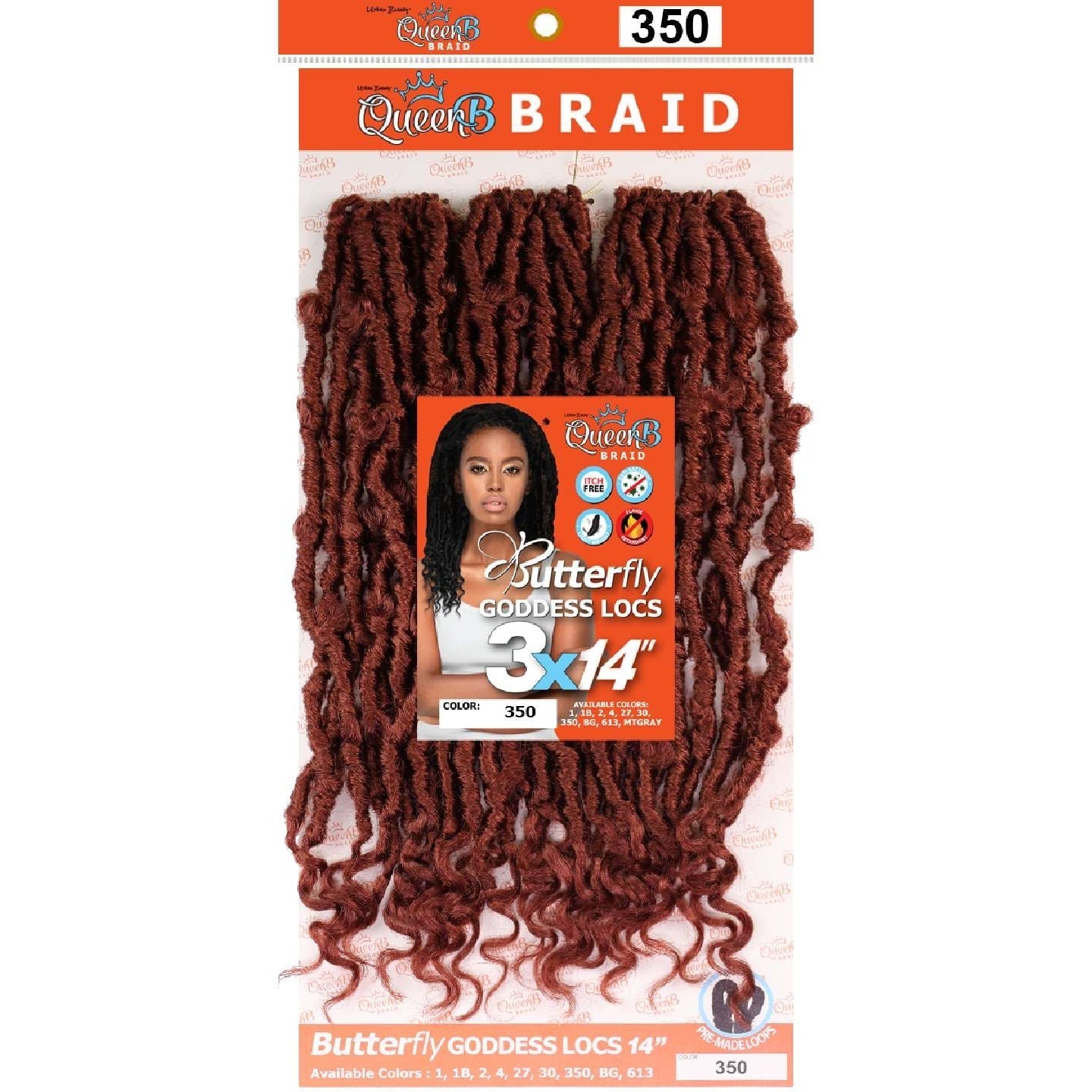 Urban Beauty Queen B Braid Synthetic Butterfly Goddess Locs 3X Value Pack 14 Inch Color 350 Urban Beauty Queen B Braid Synthetic Butterfly Goddess Locs 3X Value Pack 14 Inch Color 350