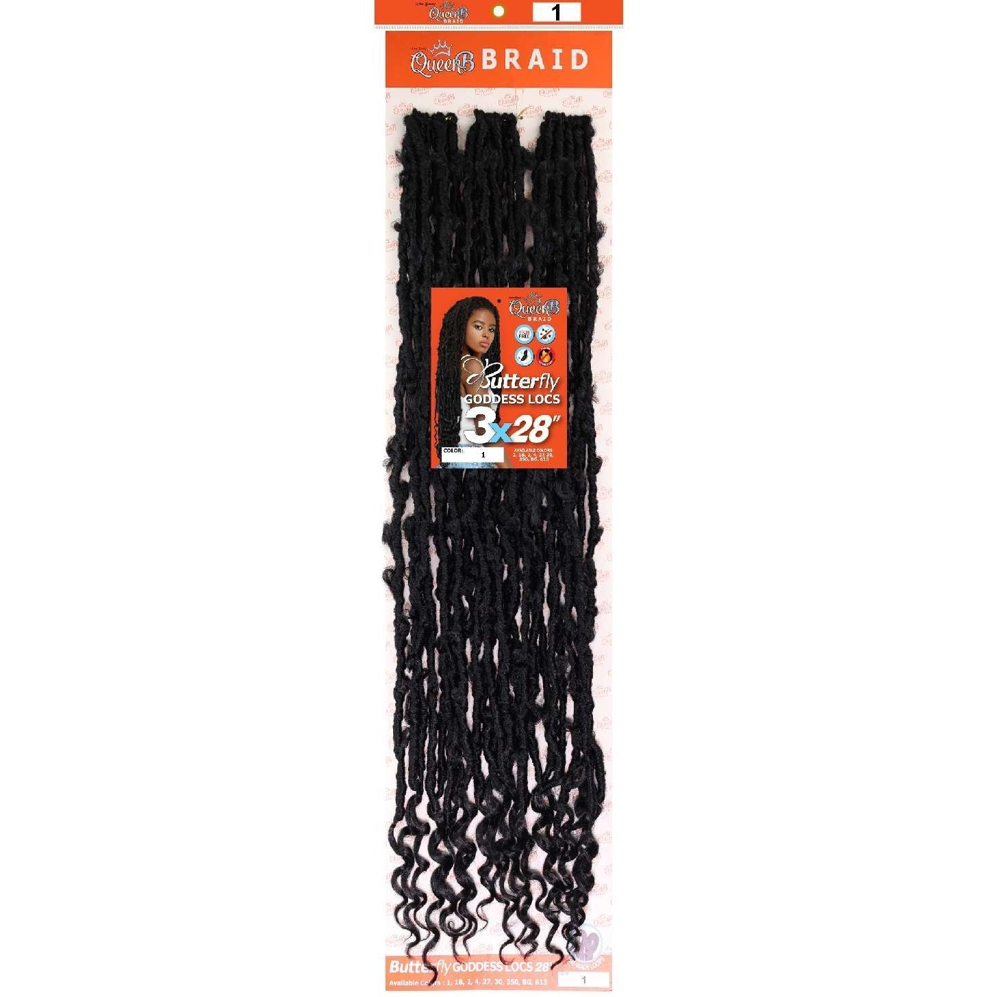 Urban Beauty Queen B Braid Synthetic Butterfly Goddess Locs 3X Value Pack 28 Inch Color 1 Urban Beauty Queen B Braid Synthetic Butterfly Goddess Locs 3X Value Pack 28 Inch Color 1