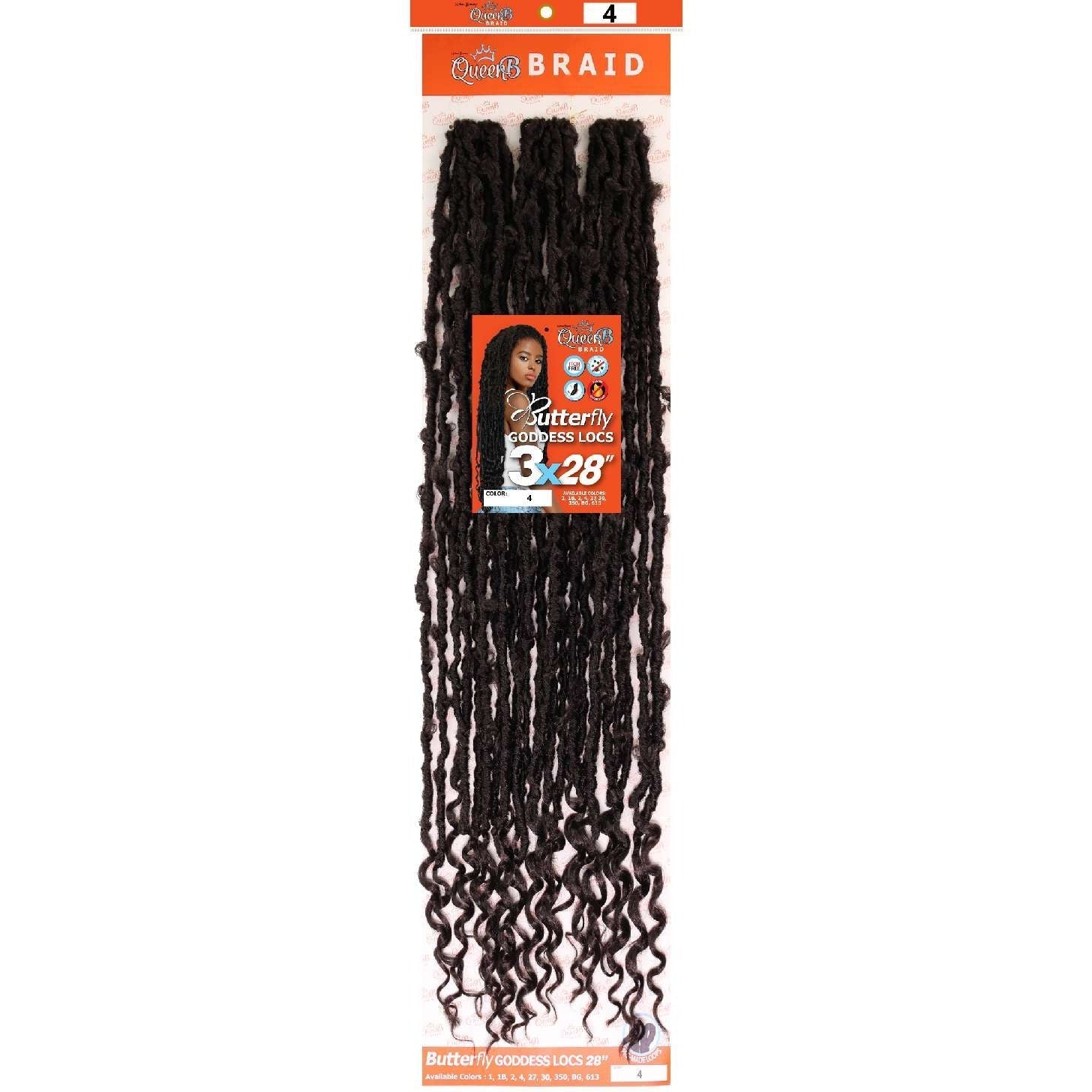 Urban Beauty Queen B Braid Synthetic Butterfly Goddess Locs 3X Value Pack 28 Inch Color 4 Urban Beauty Queen B Braid Synthetic Butterfly Goddess Locs 3X Value Pack 28 Inch Color 4