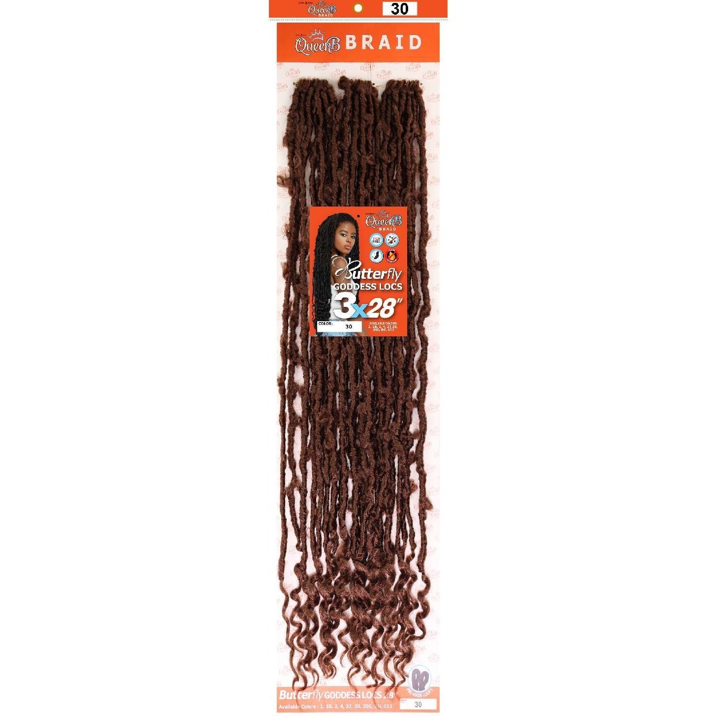Urban Beauty Queen B Braid Synthetic Butterfly Goddess Locs 3X Value Pack 28 Inch Color 30 Urban Beauty Queen B Braid Synthetic Butterfly Goddess Locs 3X Value Pack 28 Inch Color 30
