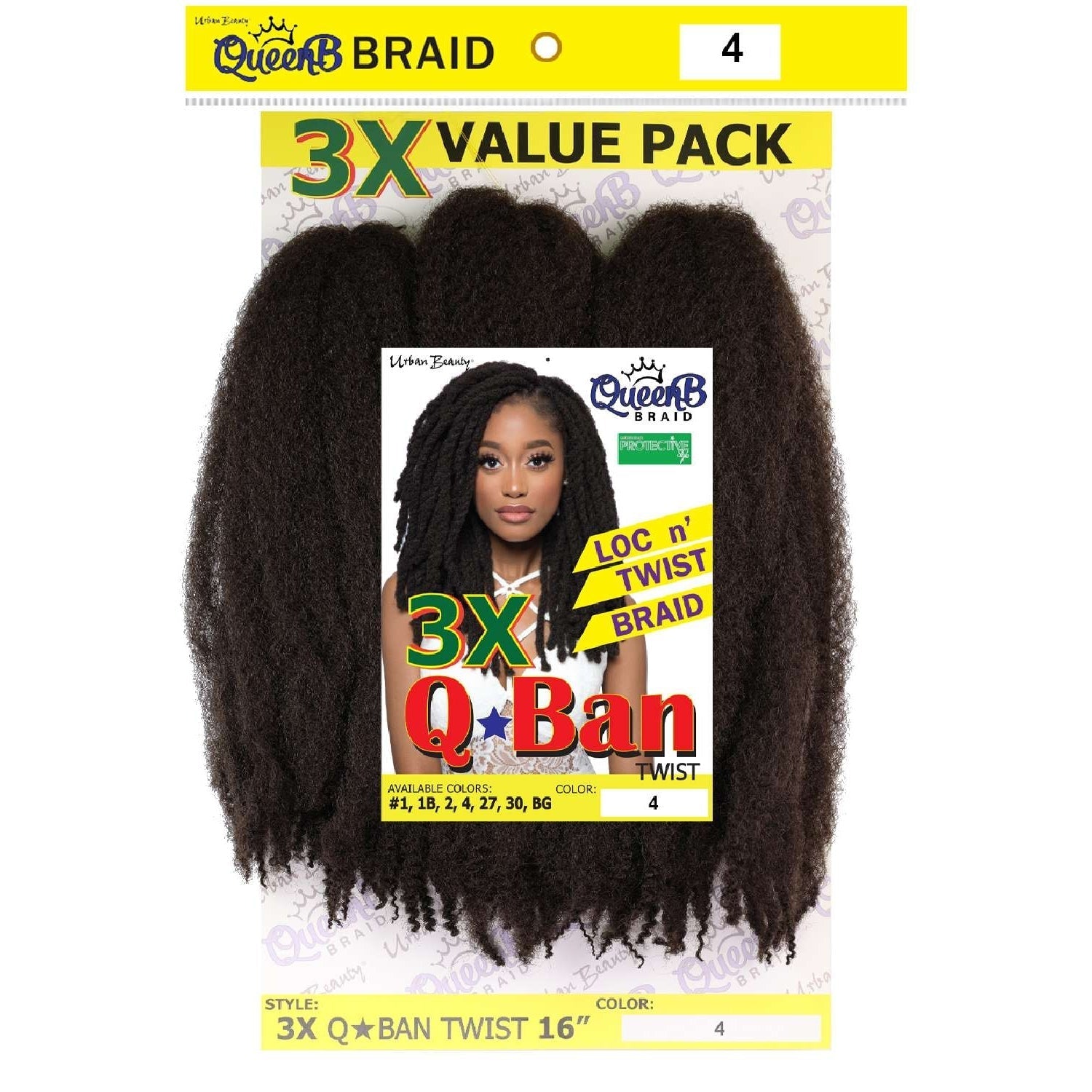 Synthetic Queen B 3X Q-Ban Twist Color #4 Synthetic Queen B 3X Q-Ban Twist Color #4