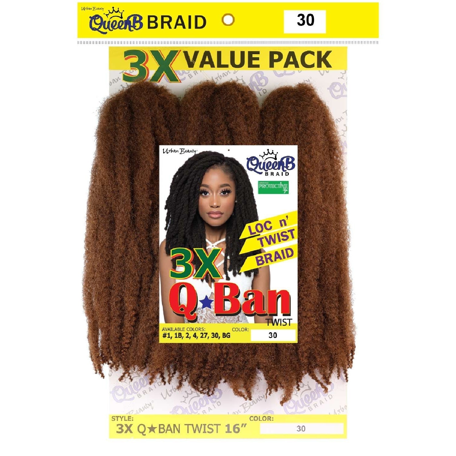 Synthetic Queen B 3X Q-Ban Twist Color #30 Synthetic Queen B 3X Q-Ban Twist Color #30