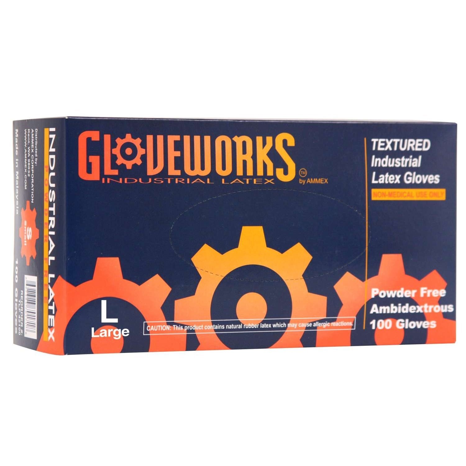 Gloveworks Latex Powder Free Gloves 100 Pieces Large Gloveworks Latex Powder Free Gloves 100 Pieces Large