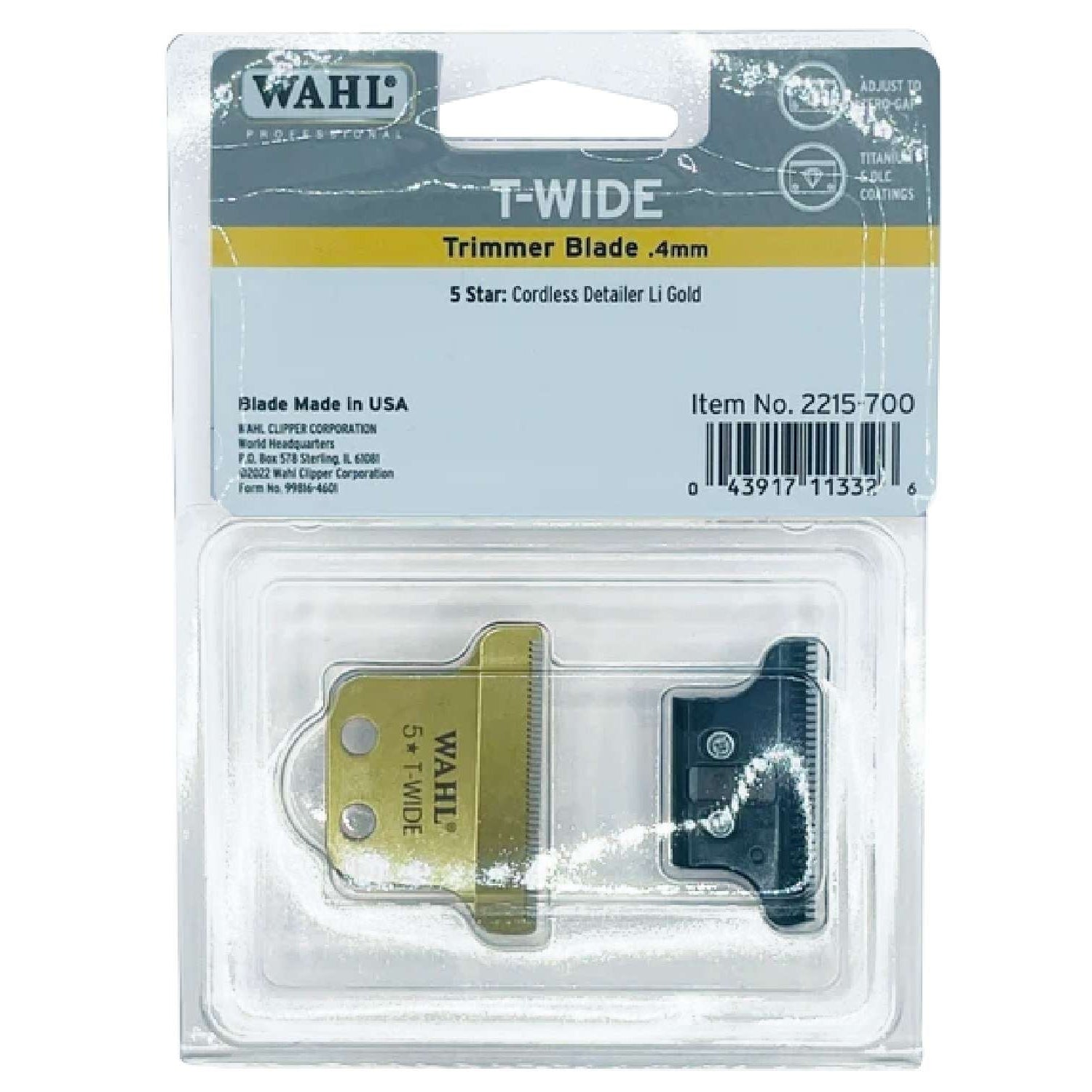 Wahl Blade 5 Star Cordless Detailer Li Gold T-Wide Wahl Blade 5 Star Cordless Detailer Li Gold T-Wide
