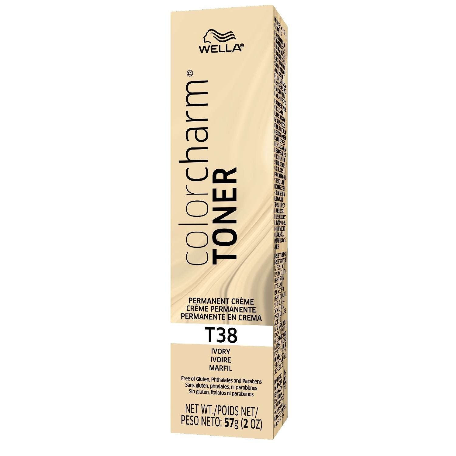 Wella Color Charm Permanent Crme Toner T38 Ivory 2.0 Oz Wella Color Charm Permanent Crme Toner T38 Ivory 2.0 Oz