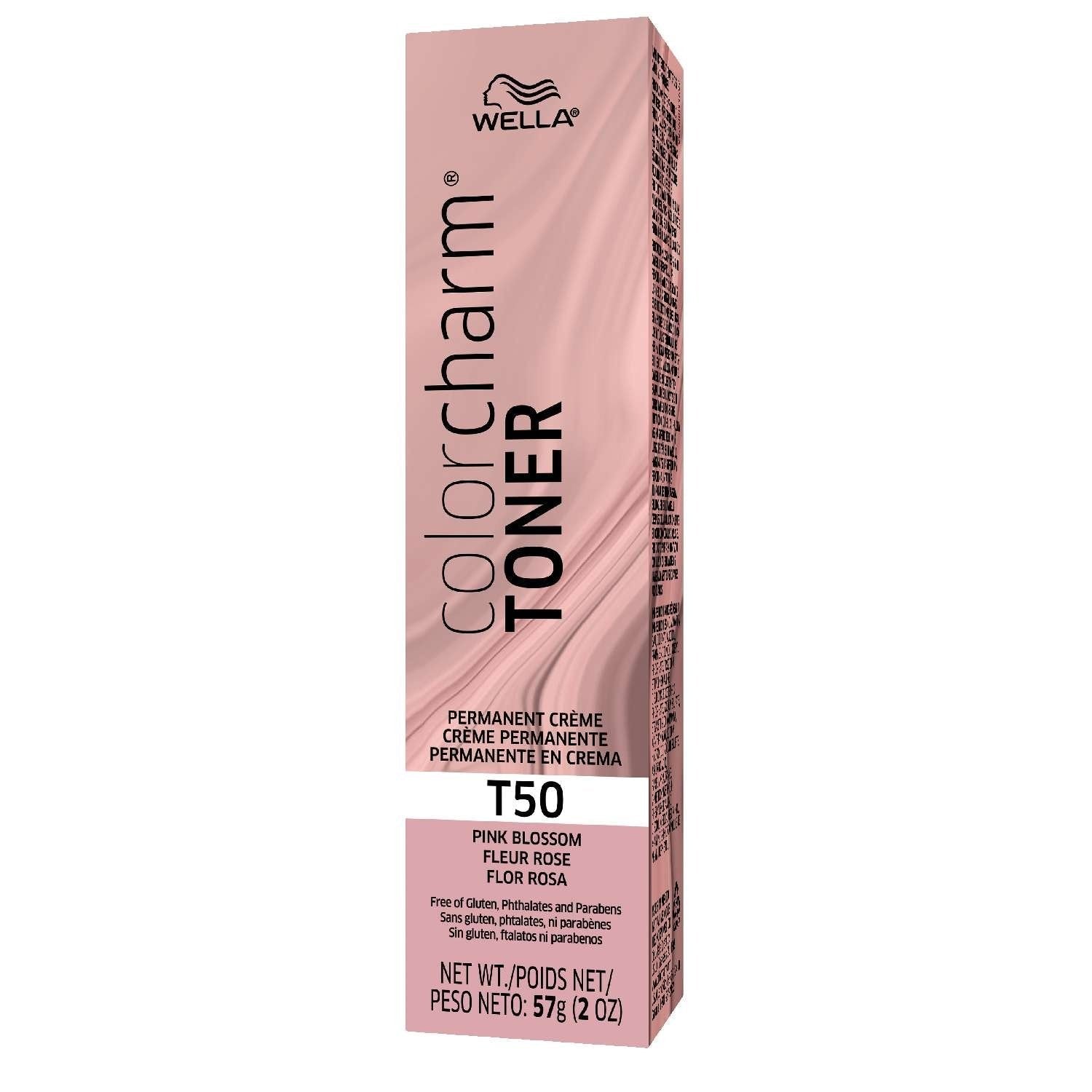 Wella Color Charm Permanent Crme Toner T50 Pink Blossom 2.0 Oz Wella Color Charm Permanent Crme Toner T50 Pink Blossom 2.0 Oz