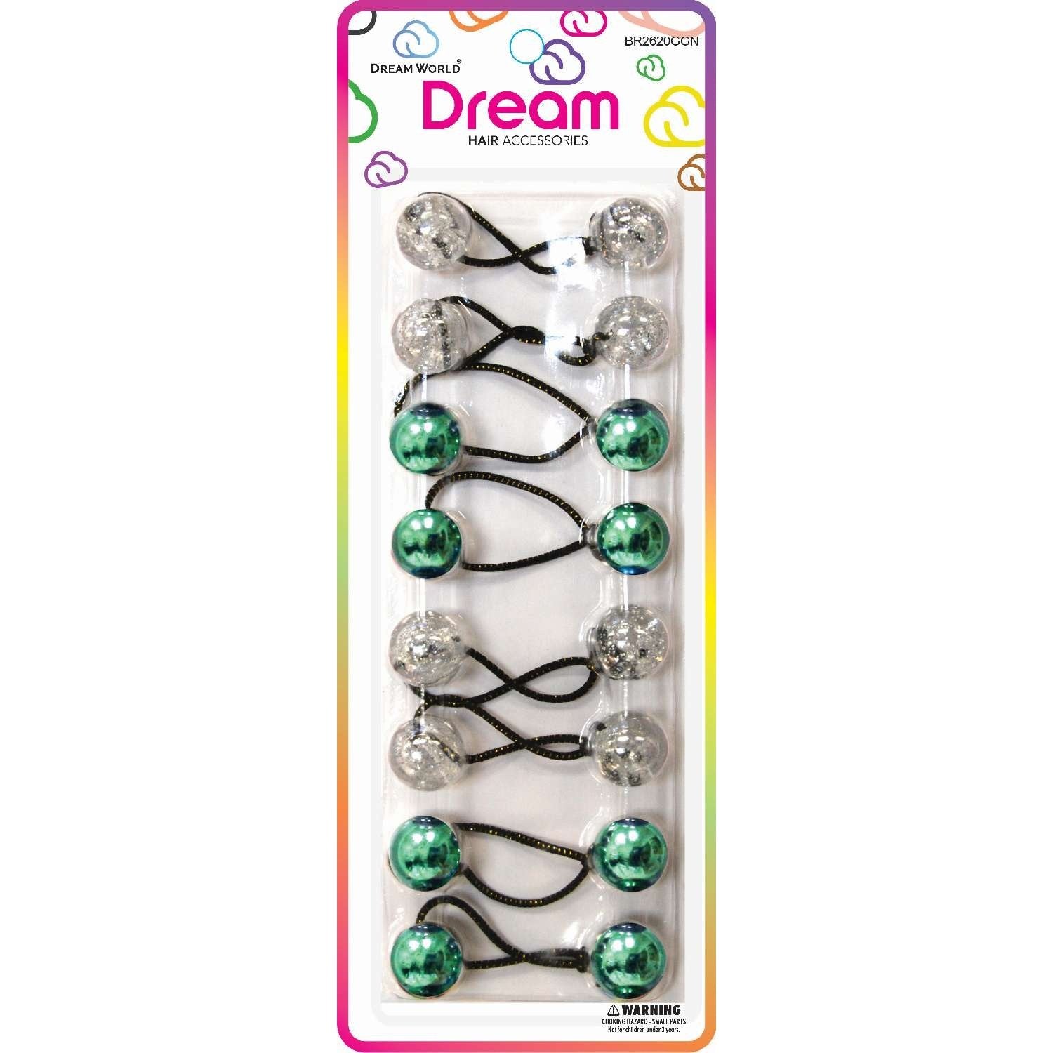 Chloe Ponytail 2620 Glitter Green Assort 8Pieces Chloe Ponytail 2620 Glitter Green Assort 8Pieces