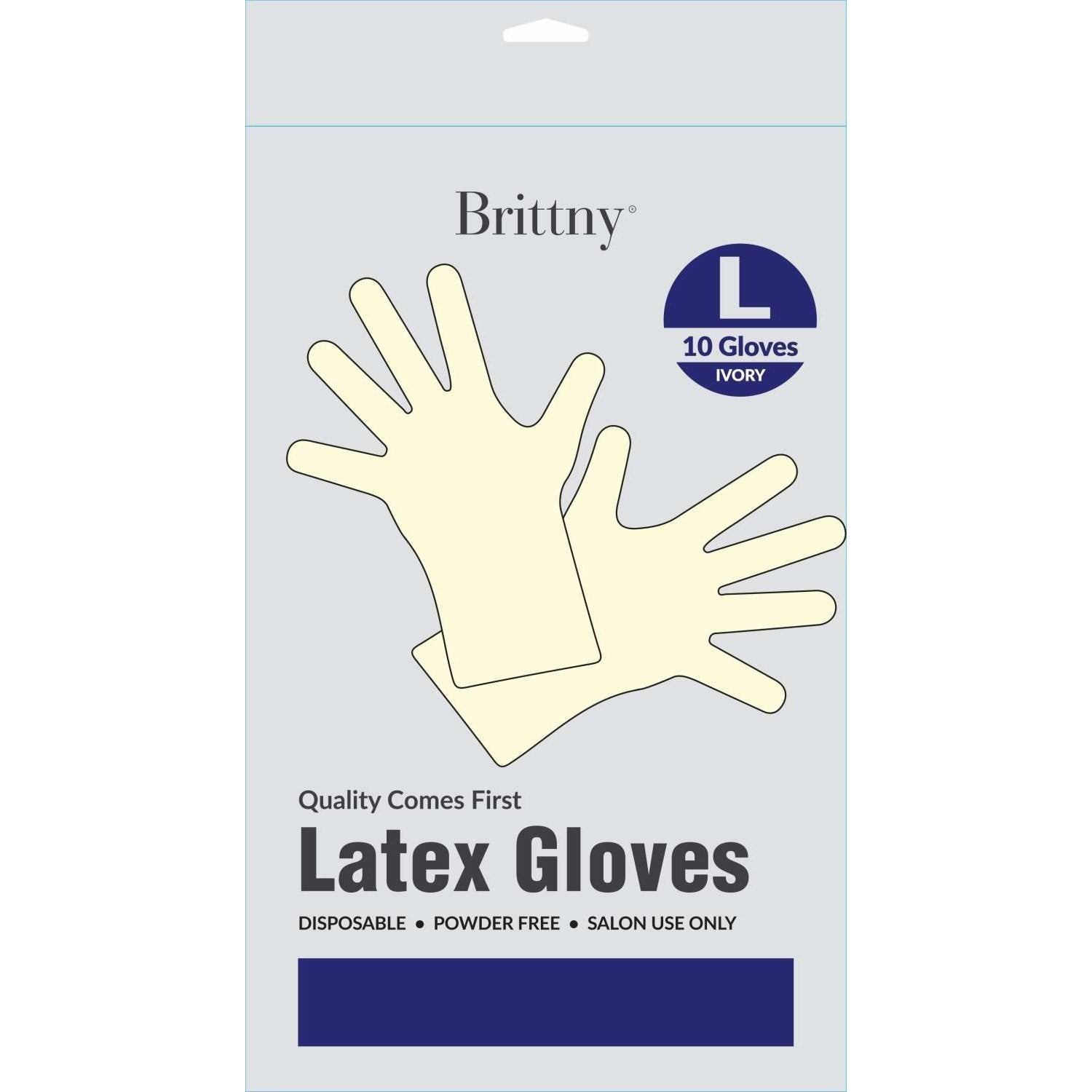 Brittny Latex Gloves 10 Pieces Pack Large Brittny Latex Gloves 10 Pieces Pack Large
