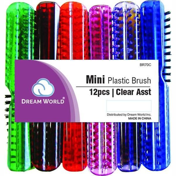 Brittny Plastic L-70 Mini Brush Assorted Clear Colors Brittny Plastic L-70 Mini Brush Assorted Clear Colors