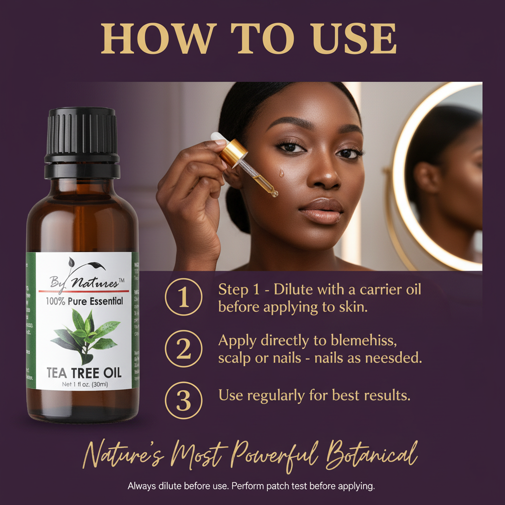By Natures 100% Pure Essential Tea Tree Oil By Natures Tea Tree Oil - How To Use