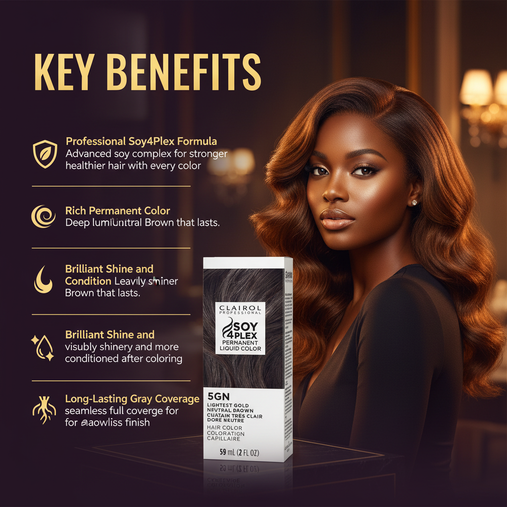 CLAIROL PERMANENT LIQUID 5GN LIGHTEST GOLD NEUTRAL BROWN Clairol 5GN - Key Benefits
