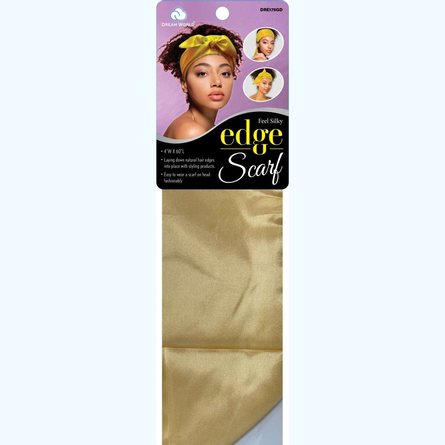 Dream Women Scarf Satin Edge Gold Dream Women Scarf Satin Edge Gold