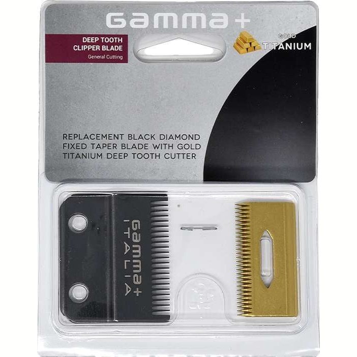 Gamma Clipper Blade W Dlc Fixed Taper Blade Ridges Staggered Gold Titanium Cutter Gamma Clipper Blade W Dlc Fixed Taper Blade Ridges Staggered Gold Titanium Cutter