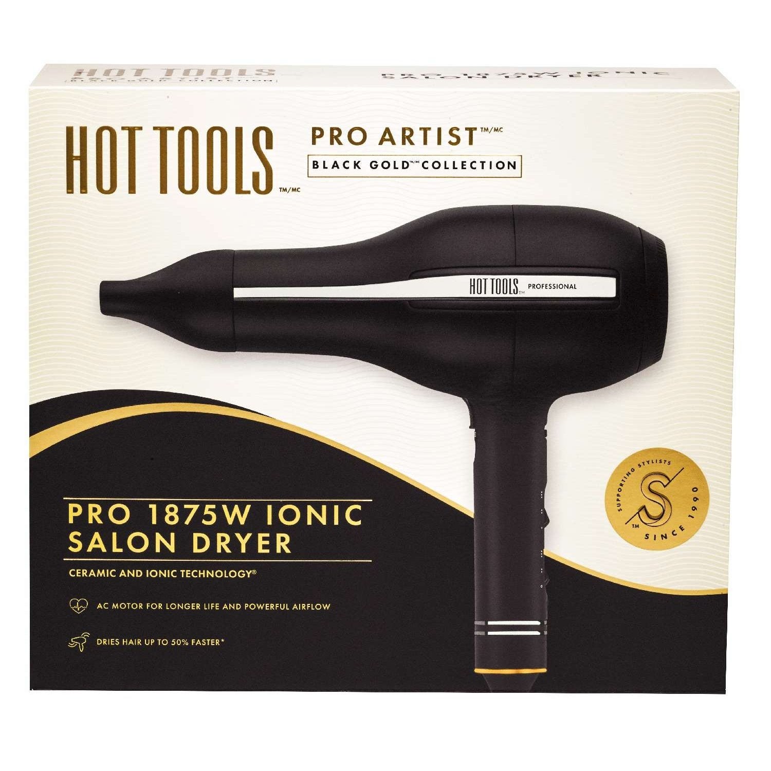 Hot Tools Pro Artist Gold Black Pro 2000W Ac Motor Dryer Dual Voltage Hot Tools Pro Artist Gold Black Pro 2000W Ac Motor Dryer Dual Voltage