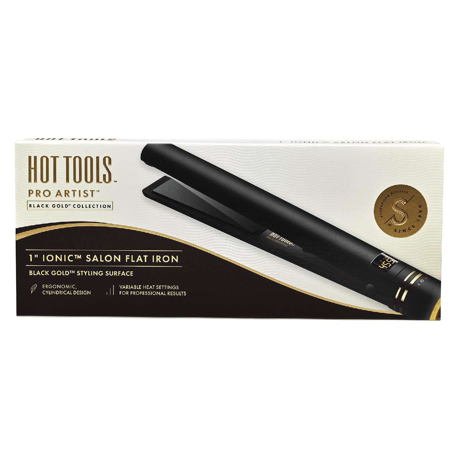 Hot Tools Pro Artist Gold Black Ionic Flat Iron Dual Voltage Hot Tools Pro Artist Gold Black Ionic Flat Iron Dual Voltage