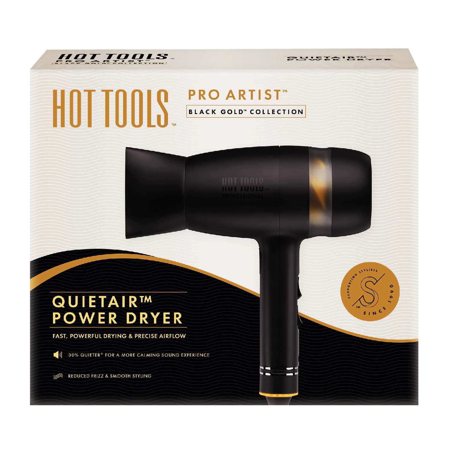 Hot Tools Pro Artist Gold Black Quietair Power Dryer Hot Tools Pro Artist Gold Black Quietair Power Dryer